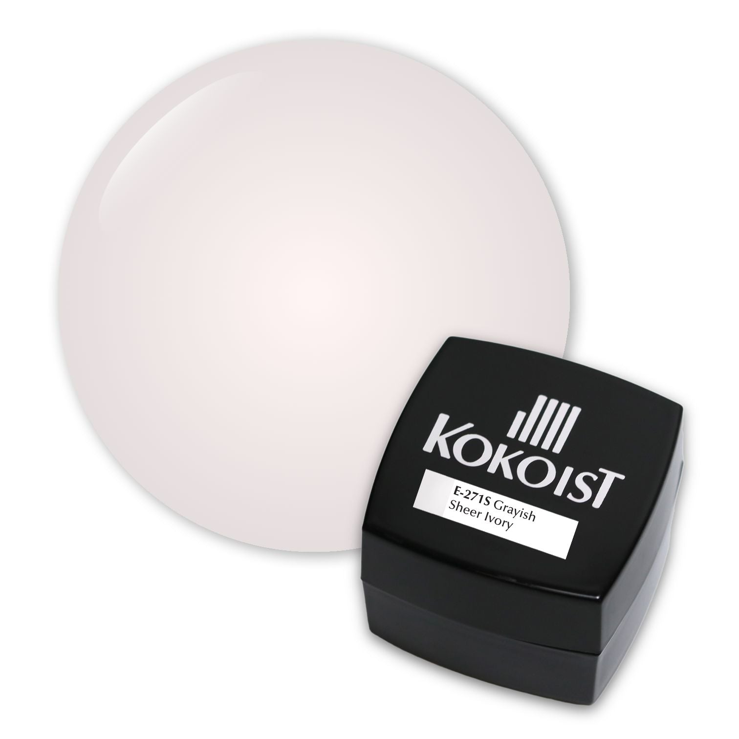 Kokoist E 271S Grayish Sheer Ivory Nail Polish - Long Lasting Gel Polish for Professional Salon & Home Manicure - Perfect for Wedding, Party & Special Occasion Nails