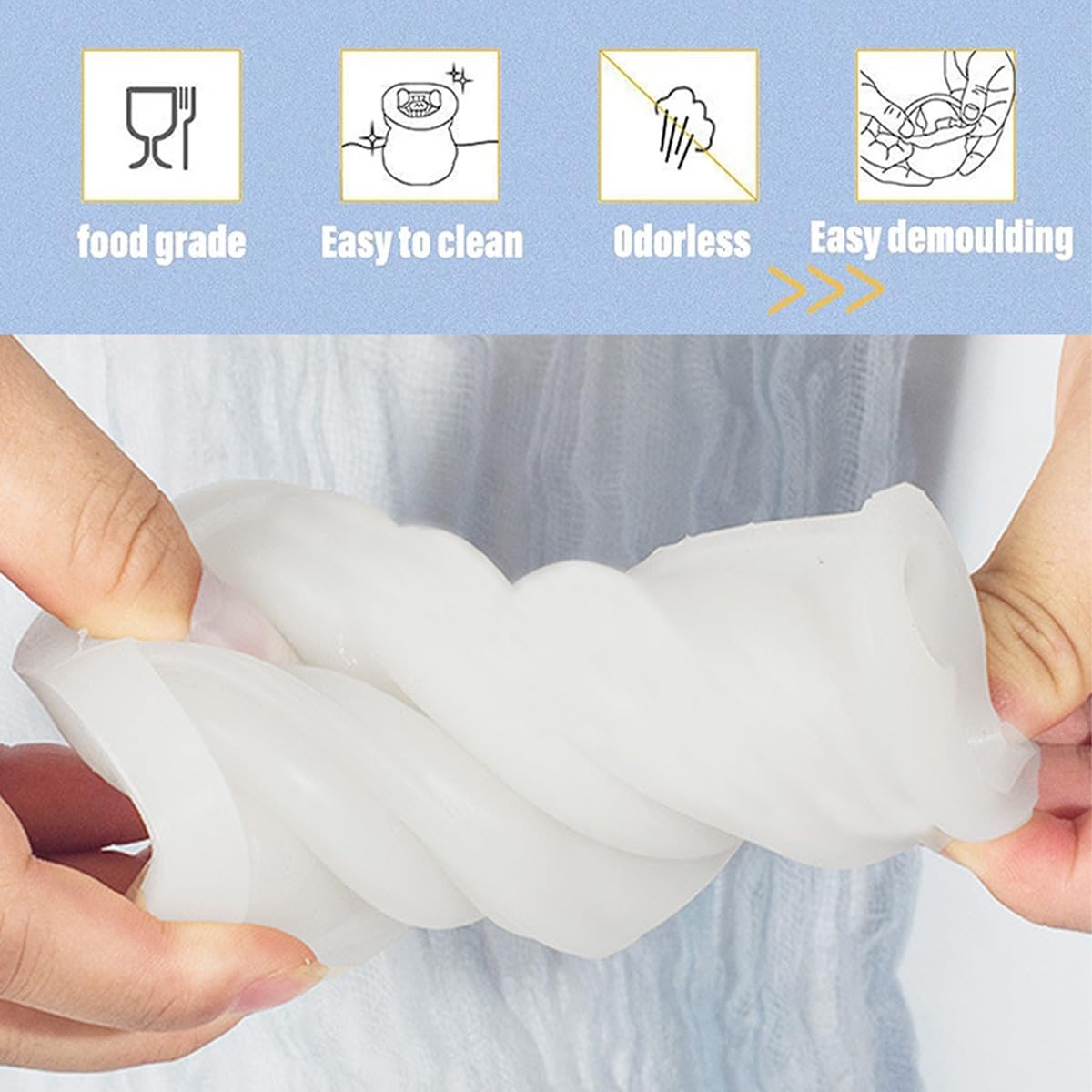 3D Silicone Cupcake & Ice Cream Cone Mold for DIY Soap, Candle, Wax, Resin, and Clay Crafts – Perfect for Homemade Dessert-Shaped Candles, Soaps, and DIY Projects