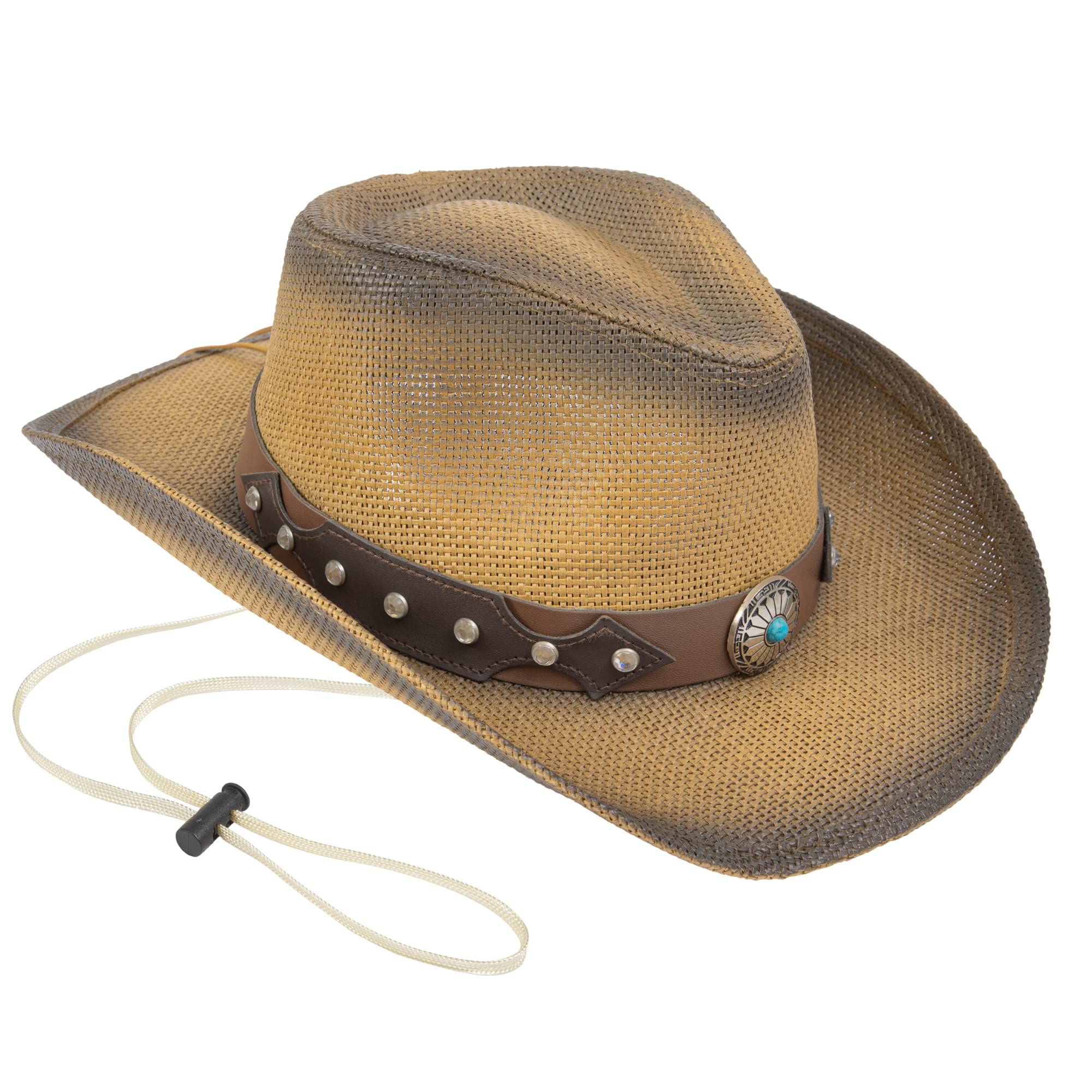 Kids Straw Cowboy Hat - Classic Western Cowgirl Hat for Boys & Girls - Summer Sun Protection - Perfect for Rodeos, Parties & Outdoor Adventures