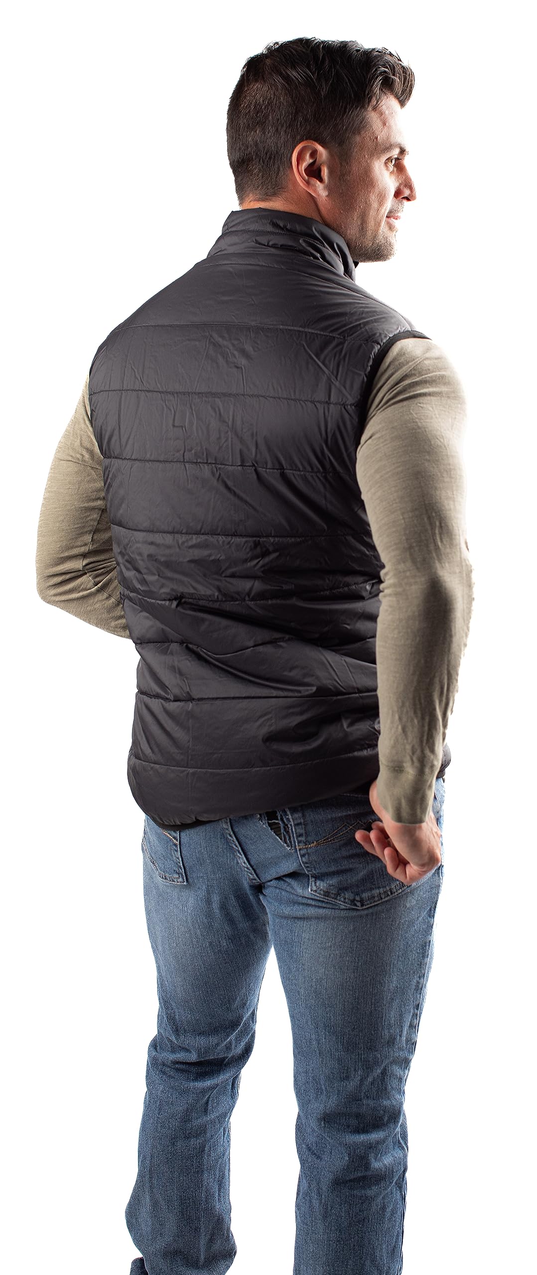 Element Men's Heated Vest with 10-Hour Battery Life - 3 Adjustable Heat Settings (Includes Battery & Charger) - Onyx Black - Perfect for Winter Outdoor Activities, Camping & Hiking
