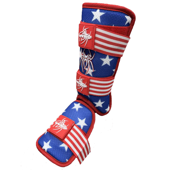 Spiderz Leg Guard - Limited Edition Star and Stripes (OSFM) | Protective Shin Guards for Soccer, Football & Sports | Perfect for Games, Training & Outdoor Activities