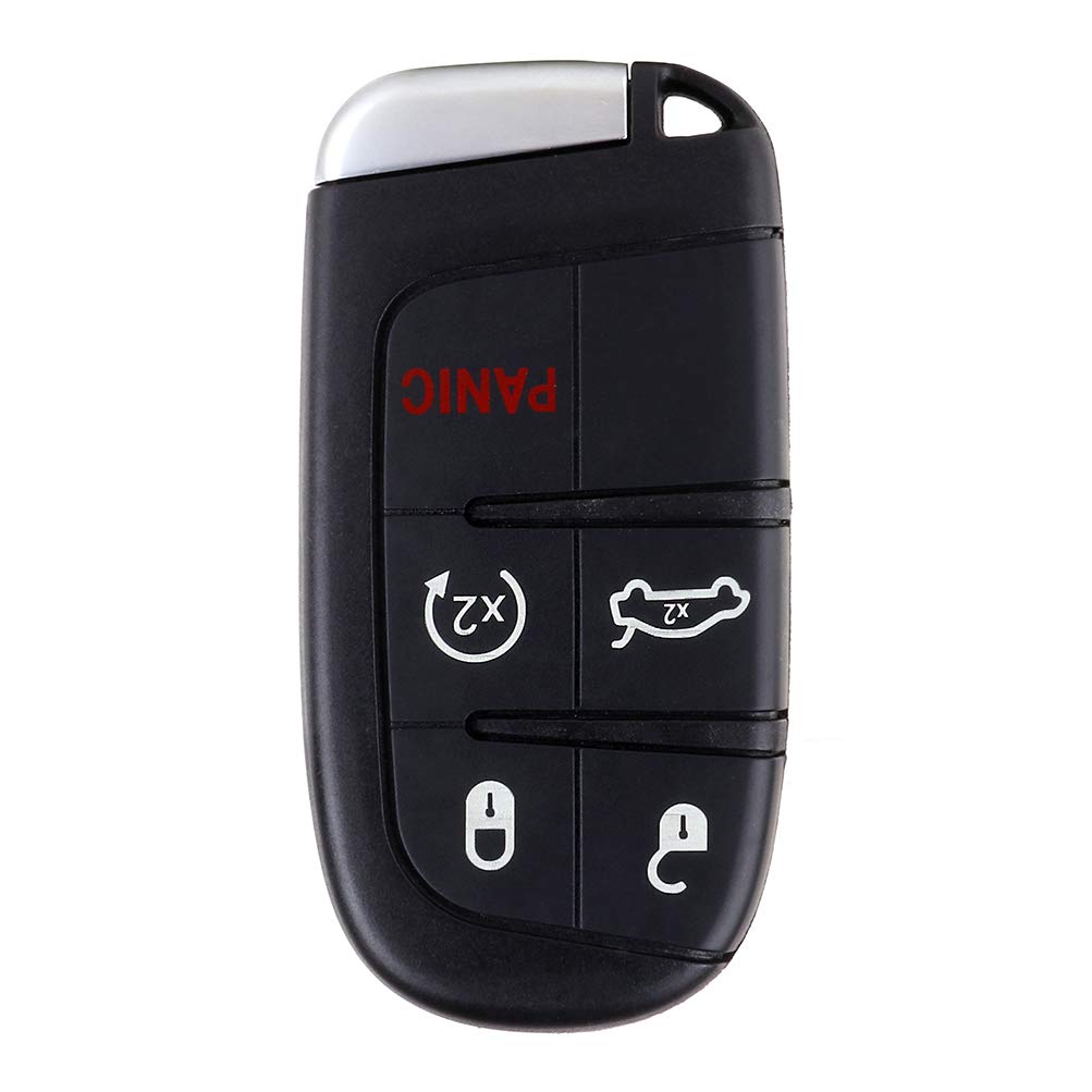 cciyu X 1 Flip Key Fob with Key Blade - 5 Buttons Replacement for Chrysler 300, Dodge Charger, Jeep Grand Cherokee (2011-2016 Models) - FCC ID M3N32337100 - Perfect for Key Replacement, Remote Start, and Vehicle Security