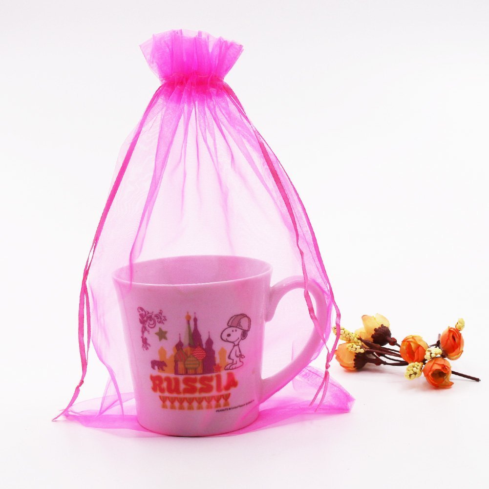 SumDirect 8x12 Inch Large Organza Gift Bags - 100 Pack Drawstring Mesh Favor Bags for Christmas, Weddings, Baby Showers & Party Decorations