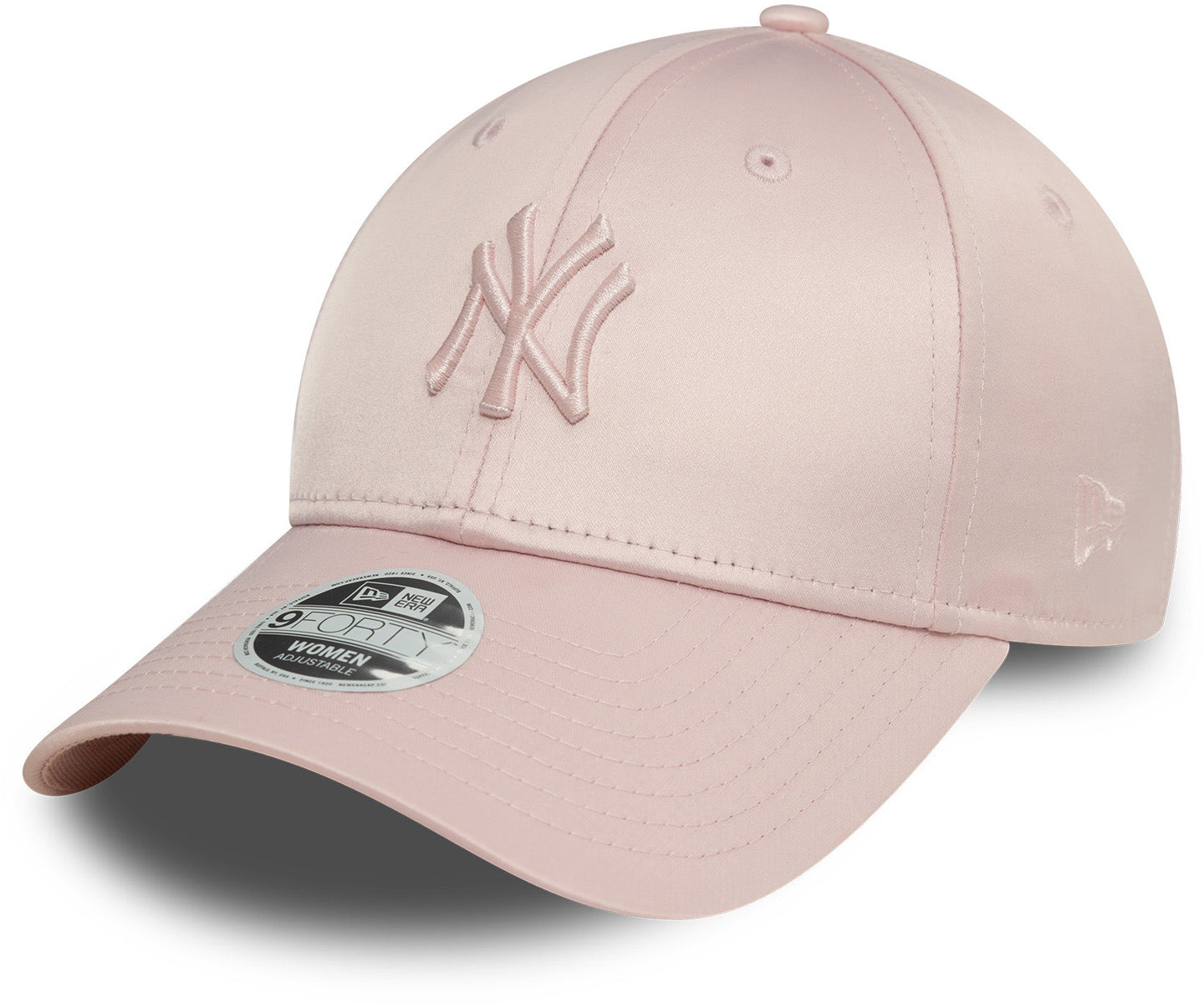 New York Yankees Women's Blush Pink Satin Baseball Cap by New Era - 9Forty Adjustable Snapback Hat for Casual Wear & Sports Fans