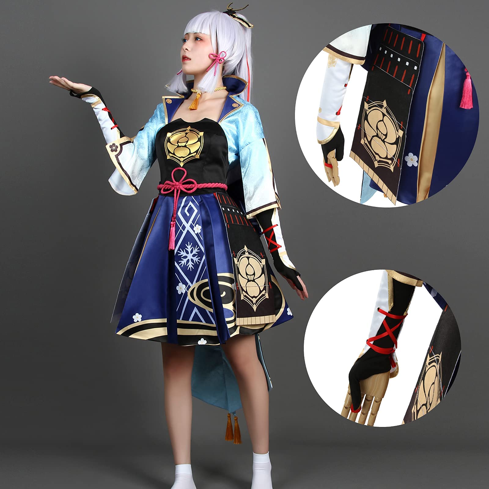 Genshin Impact Ayaka Kamisato Cosplay Costume for Women - Elegant Traditional Japanese Kimono Dress with Accessories | Perfect for Halloween, Cosplay Events, Anime Conventions & Themed Parties