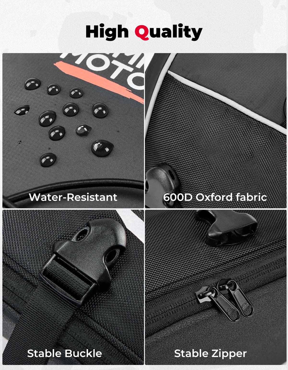 **KEMIMOTO 10L Waterproof Motorcycle Tail Bag - Durable Seat Saddle Bag with Shoulder Strap & Rain Cover - Ideal for Commuting, Touring & Adventure Riding**