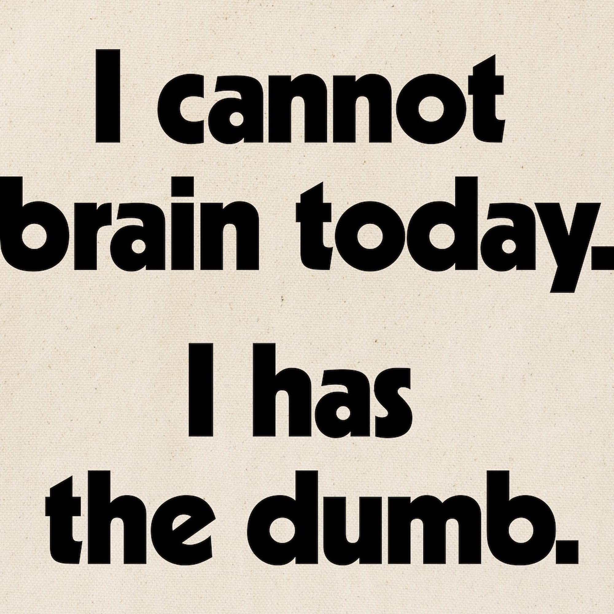 CafePress 'I Cannot Brain Today' Natural Canvas Tote Bag - Eco-Friendly Reusable Shopping Bag for Groceries, Beach, Work & Daily Use