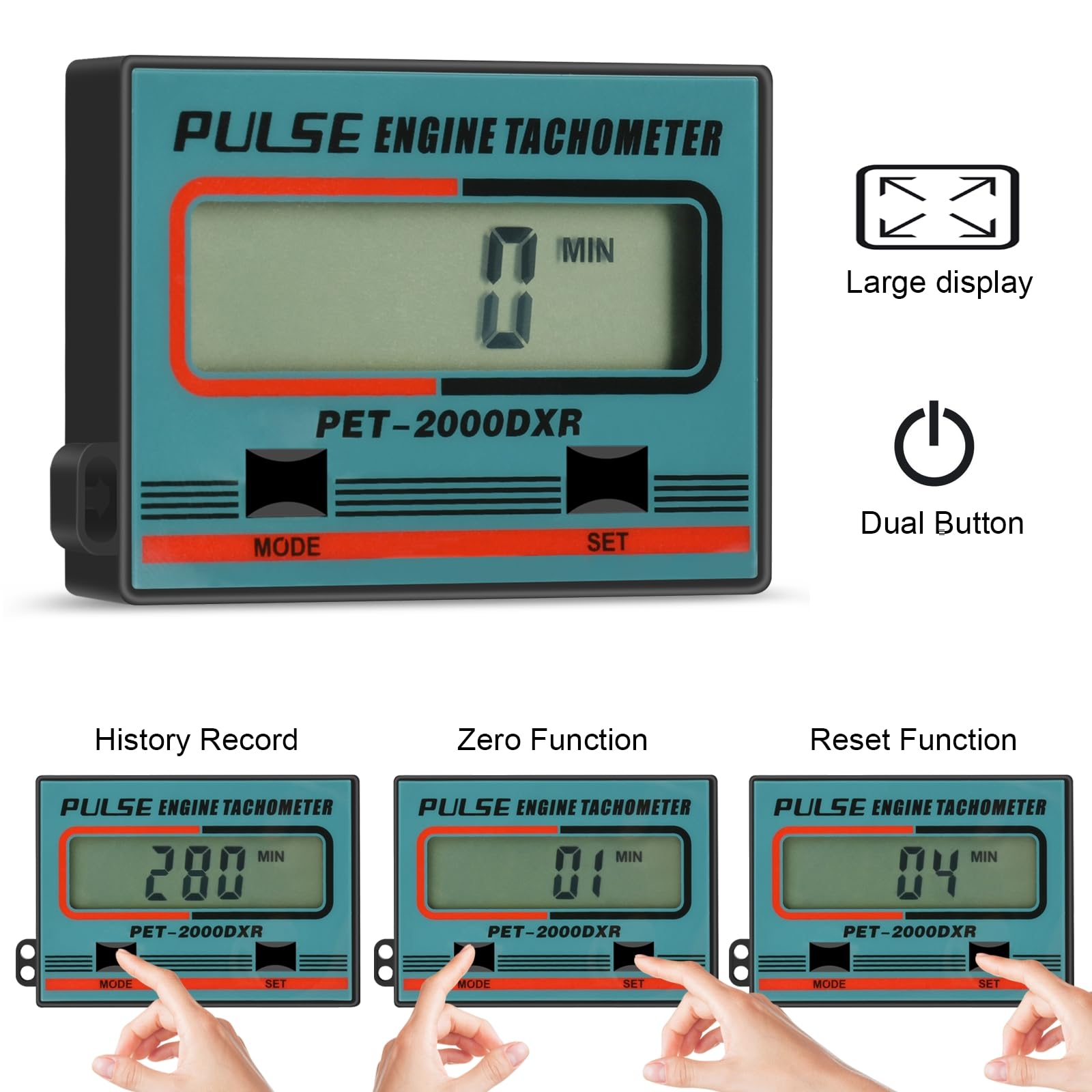 Digital Tachometer with LCD Display - Accurate RPM Meter for Chainsaw, Generator, Lawn Mower, ATV, Dirt Bike & Boat Engines | Perfect for Mechanics, DIY Enthusiasts & Outdoor Power Equipment Maintenance