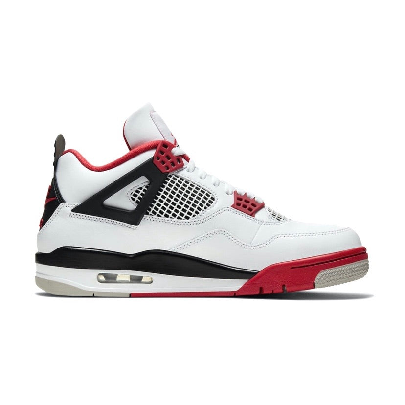 Air Jordan 4 Retro Fire Red (2020) - White/Fire Red/Tech Grey Basketball Shoes for Men - Perfect for Streetwear & Sneaker Collectors