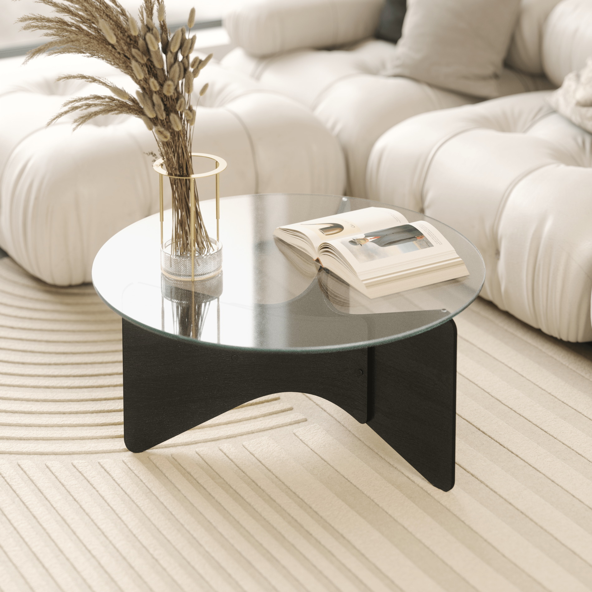 Modern Solid Wood Coffee Table - Handcrafted Rustic Living Room Furniture for Home Decor | Perfect for Living Room, Lounge & Office Spaces