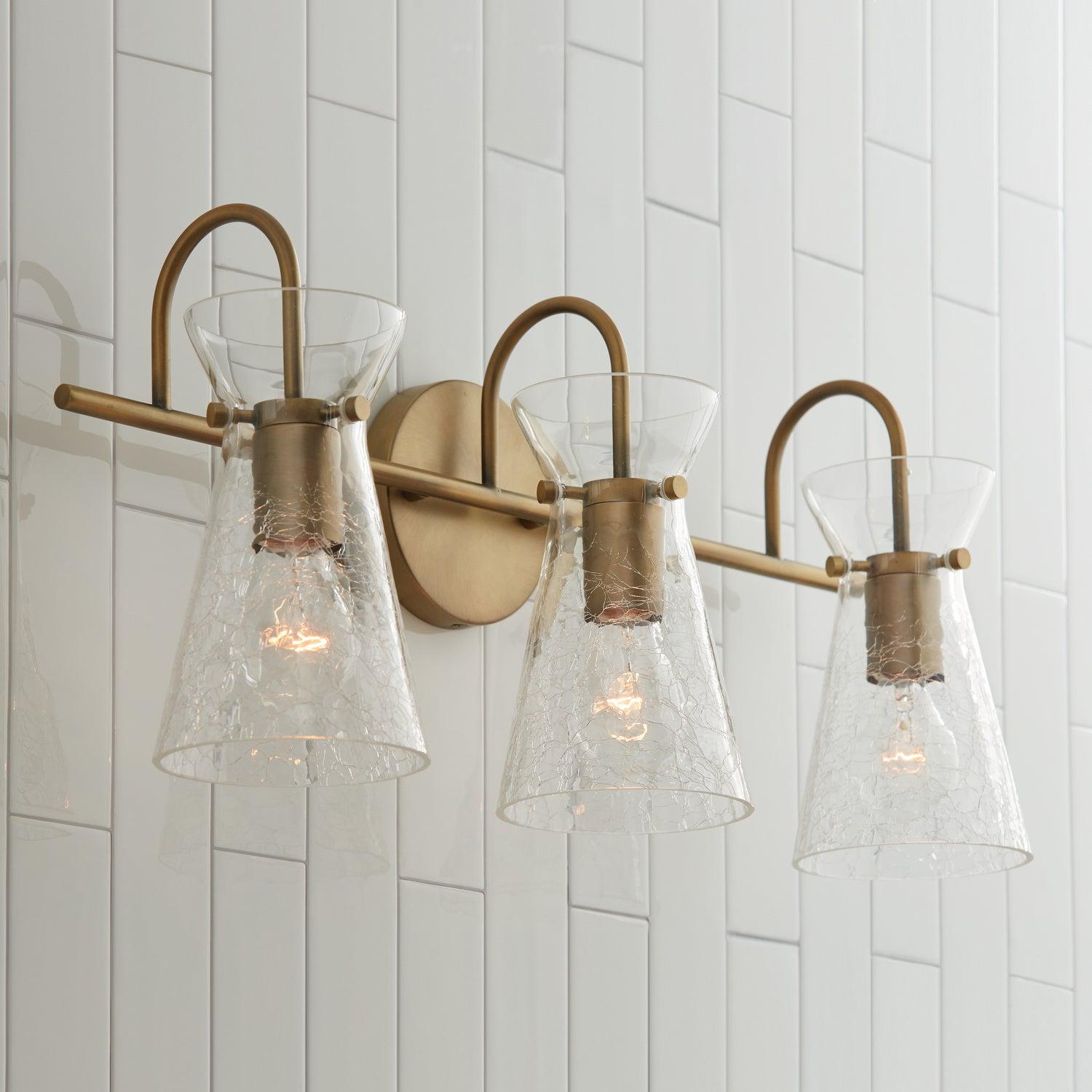 Capital Lighting Three Light Vanity - Modern Bathroom Vanity Lights for Mirror, Dressing Table & Makeup Area - Brushed Nickel Finish, Adjustable Arms, Easy Installation