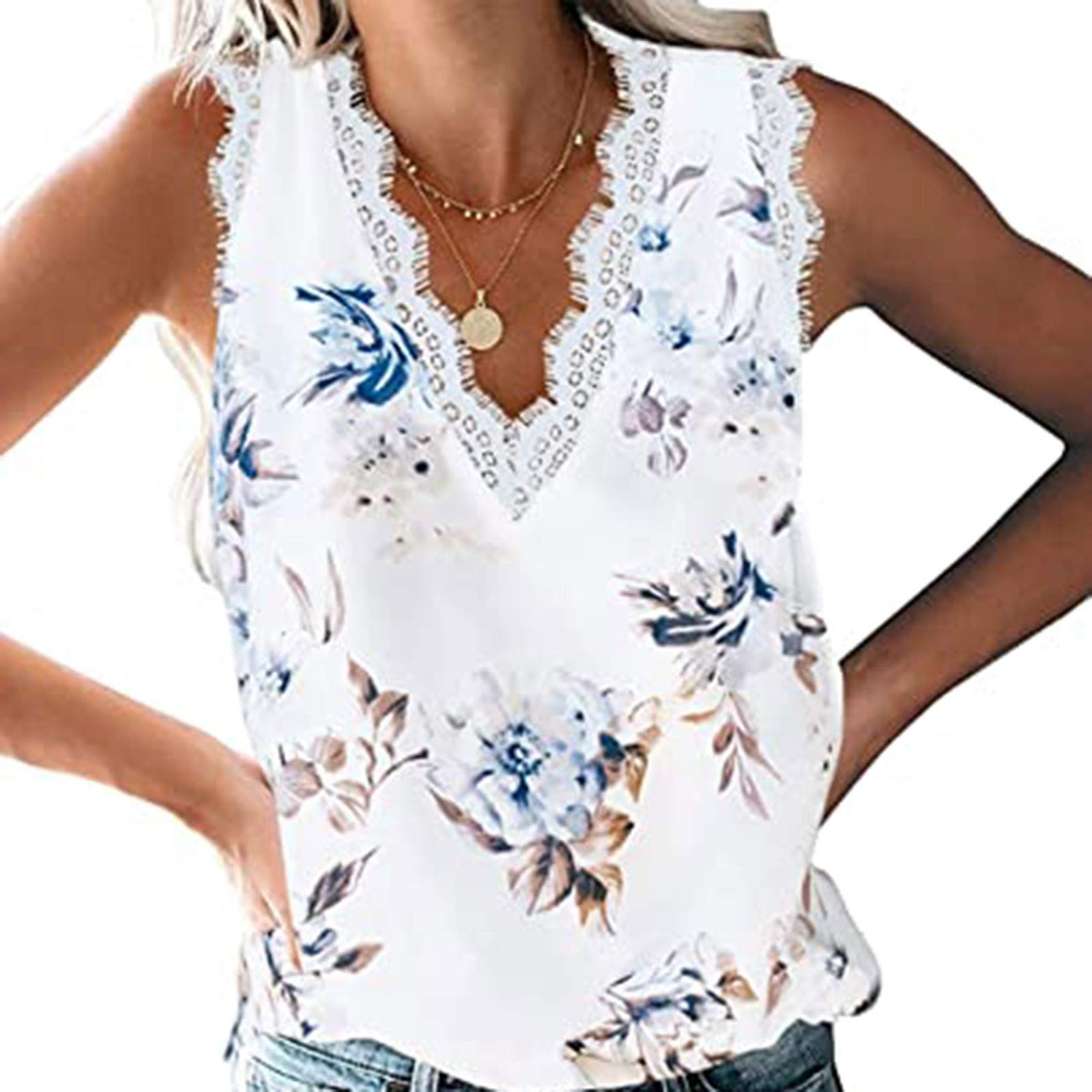 Sexy Women's V-Neck Sleeveless Cami Tank Top - Summer Casual Blouse for Women | Perfect for Beach, Party & Everyday Wear