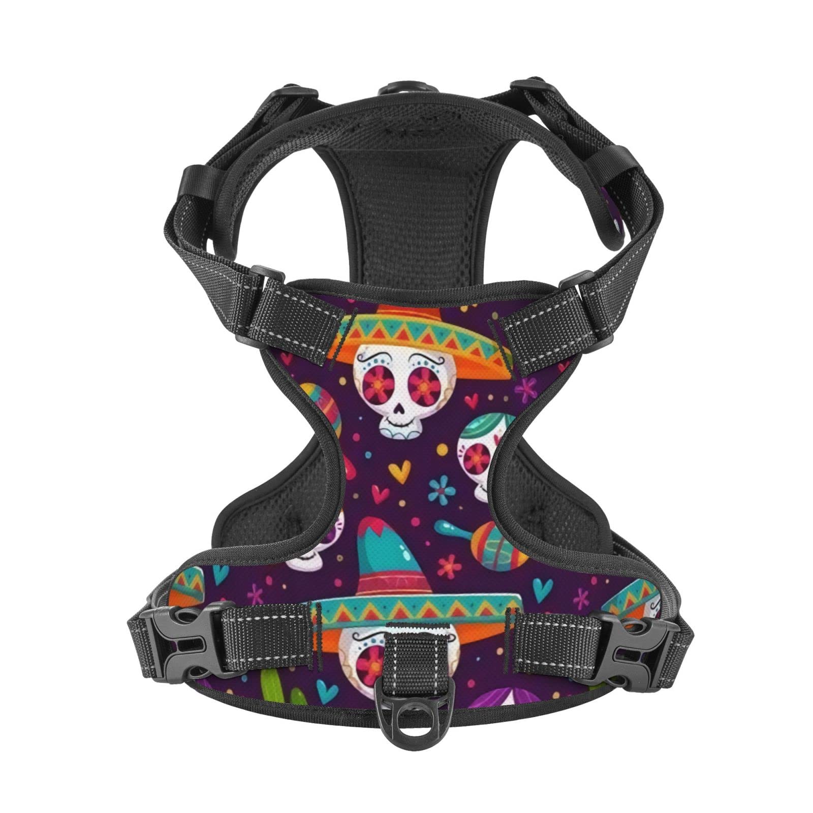 Adjustable Reflective Oxford Dog Harness for Small Medium Large Dogs - Moroccan Style Pet Costume Accessories (Ideal for Halloween, Cosplay & Outdoor Adventures)