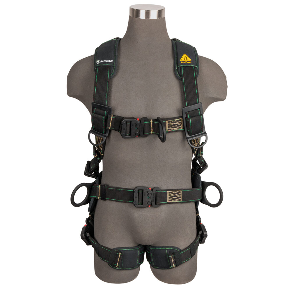 Arc Flash Construction Safety Harness - DE 3D, DE QC Chest, DE FD, DE QC Legs - OSHA Compliant Fall Protection for Roofing & Construction Workers