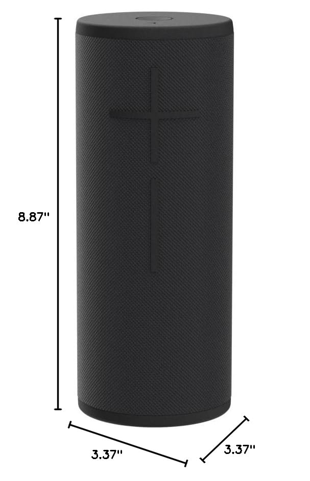 Ultimate Ears MEGABOOM 3 Portable Bluetooth Speaker - Waterproof Wireless Speaker with 360° Sound, 20-Hour Battery (Renewed, Night Black) - Perfect for Outdoor Adventures, Pool Parties & Travel