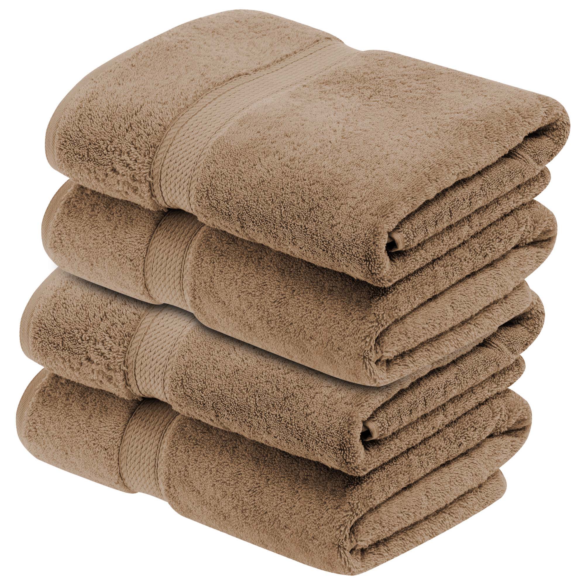 Premium 4-Piece Egyptian Cotton Bath Towel Set - Ultra Soft, Heavyweight & Plush Pile for Spa-Like Luxury at Home | Perfect for Bath, Beach & Guest Use