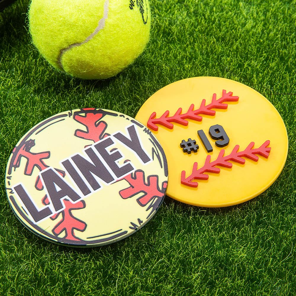 Custom Personalized Sports Bag Charms with Name & Number - Acrylic Baseball Football Keychain for Sports Lovers - Perfect Birthday Gift for Athletes & Team Fans - Great for Backpacks, Gym Bags & Sports Equipment Accessories