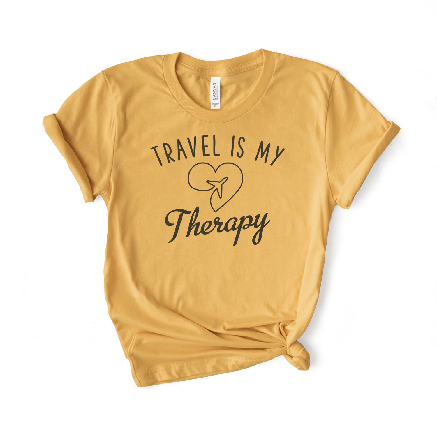 Travel Is My Therapy T-Shirt - Funny Travel Shirt for Men & Women - Soft Unisex Tee - Perfect Traveler Gift - Catch Flights Not Feelings Slogan - Comfortable Casual Wear for Vacations, Road Trips & Adventure Travel