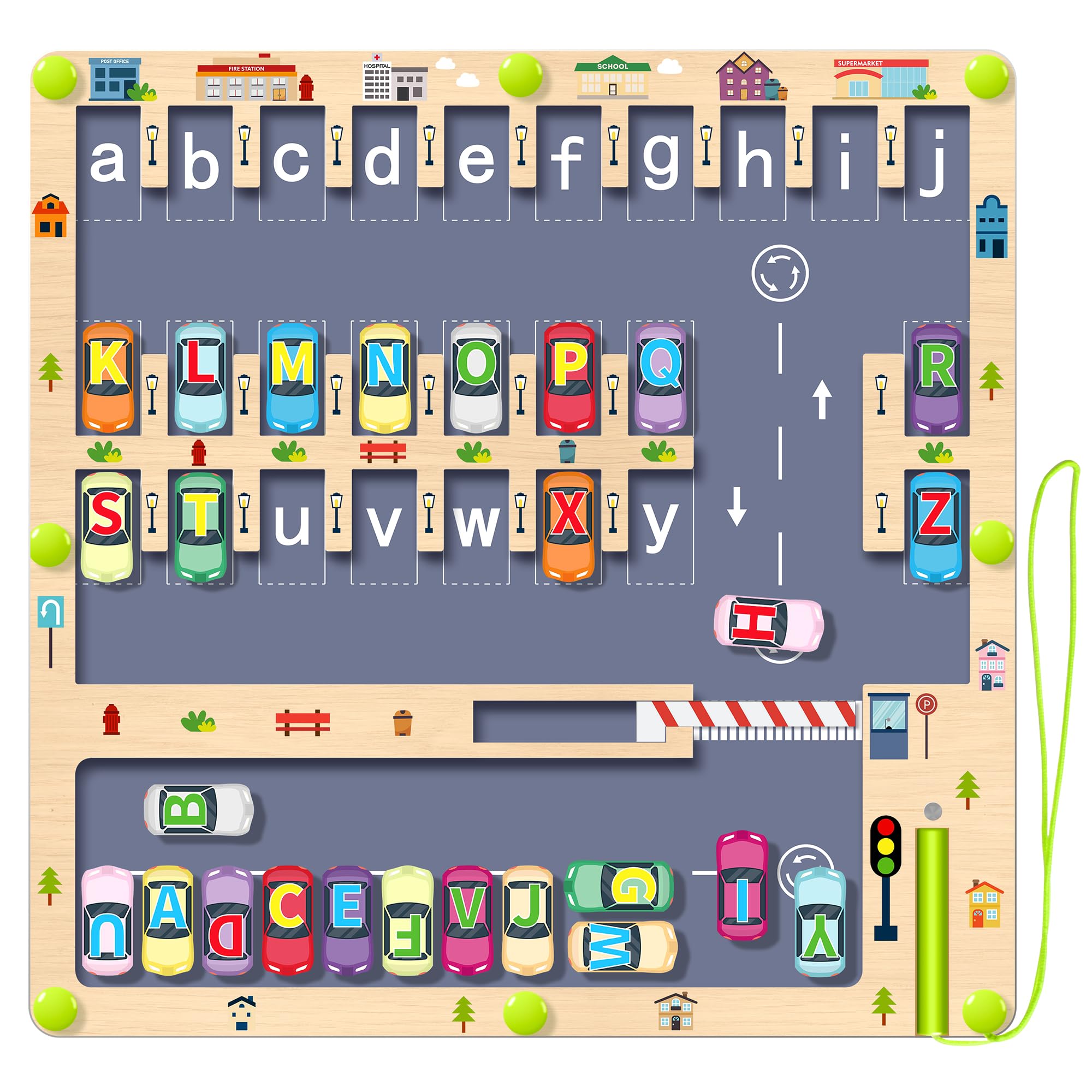 Magnetic Alphabet Maze Toy - Montessori Wooden Busy Board for Kids Ages 2-7 | ABC Learning Puzzle, Sensory Educational Toys for Toddlers & Preschoolers | Perfect for Classroom, Homeschool & Travel Activities