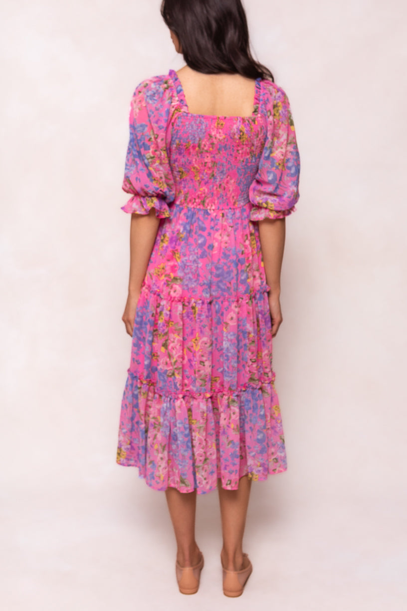 Rowan Dress - Pink Floral Print Women's Summer Dress | Perfect for Weddings, Parties & Beach Vacations