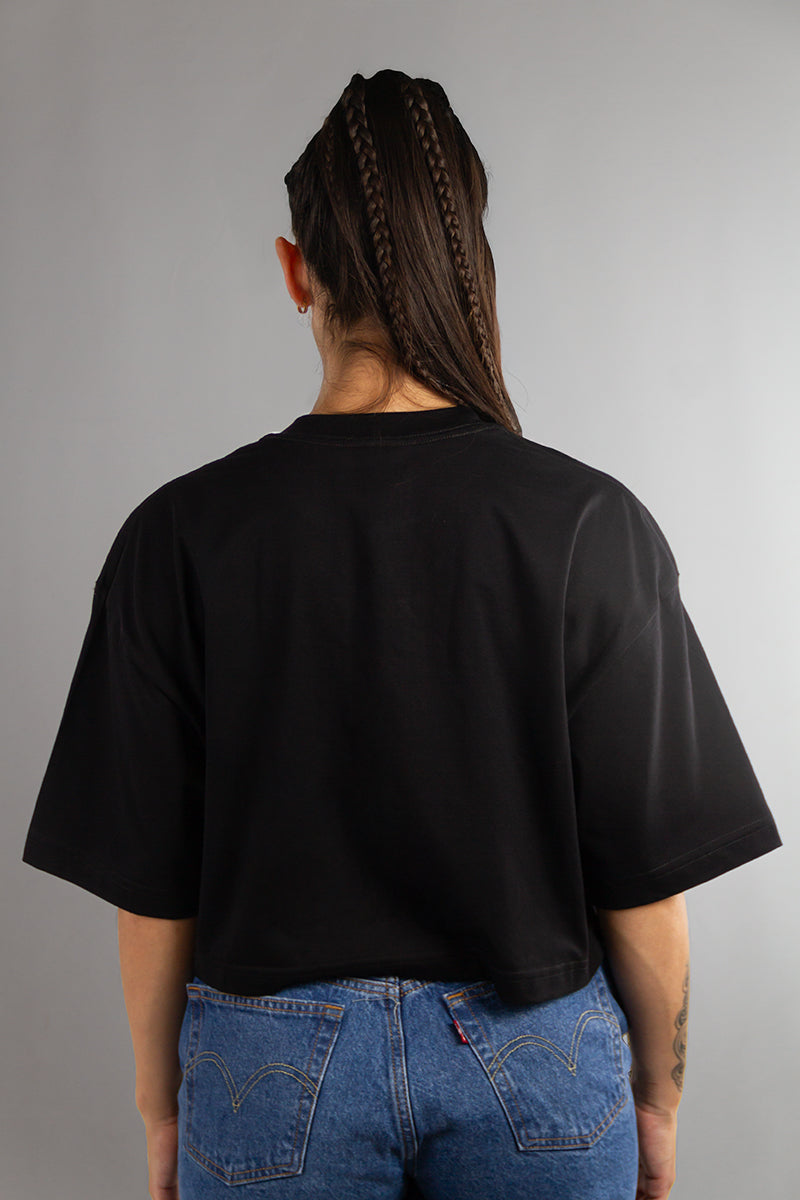 Boxy Fit Women's T-Shirt - 2 Pack Black | Soft Cotton Crewneck Tee for Casual Wear & Layering | Perfect for Everyday Outfits & Lounge