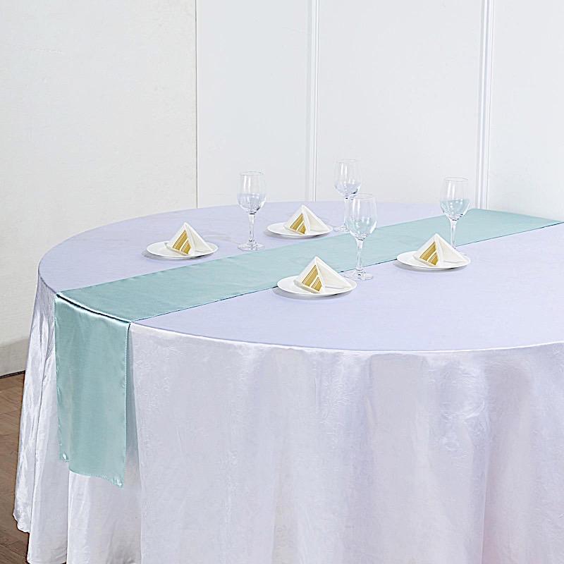 12x108 Inch Satin Table Runner for Wedding Decor - Elegant Banquet, Party & Special Event Table Covering - Perfect for Bridal Showers, Receptions & Formal Dinners
