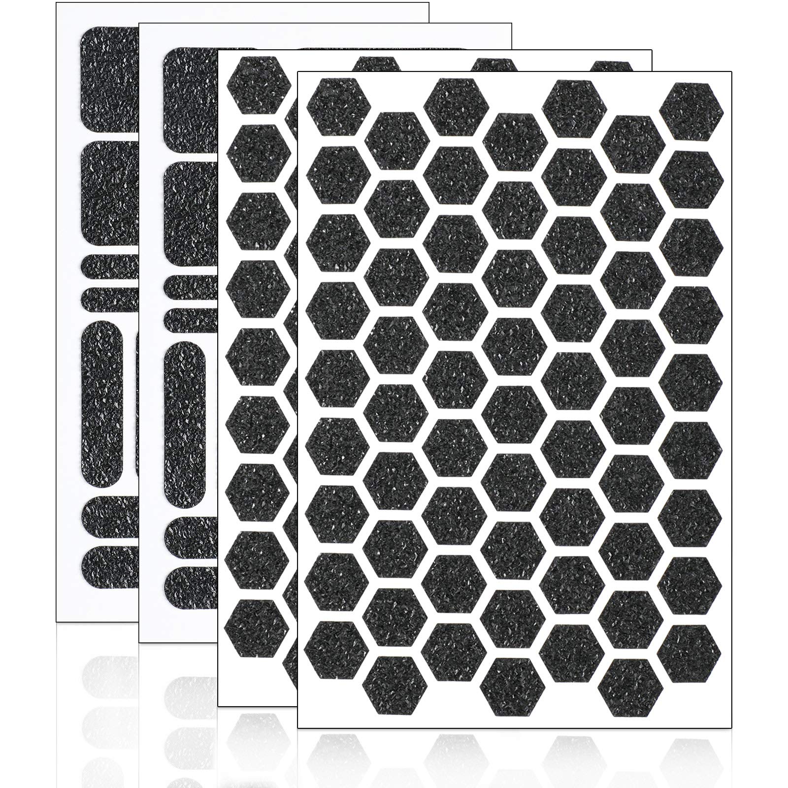 4-Pack Anti-Slip Hexagon Grip Stickers for Phone, Laptop, Tablet & Mouse - Black Non-Slip Decals for Gaming Cases & DIY Crafts (Perfect for Secure Grip While Gaming or Working)