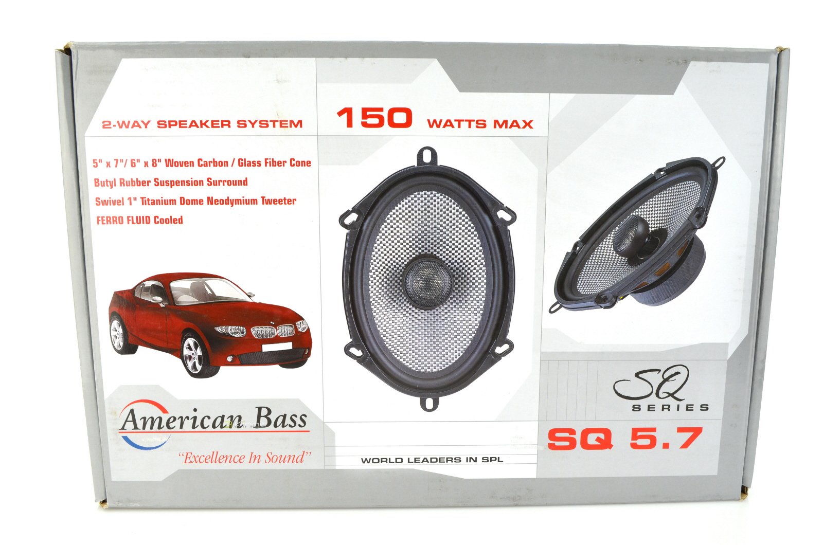 American Bass SQ5.7 2-Way Car Speakers Pair - 6x8/5x7 Inch Coaxial Speakers for Enhanced Car Audio | Perfect for Sedans, SUVs, and Trucks
