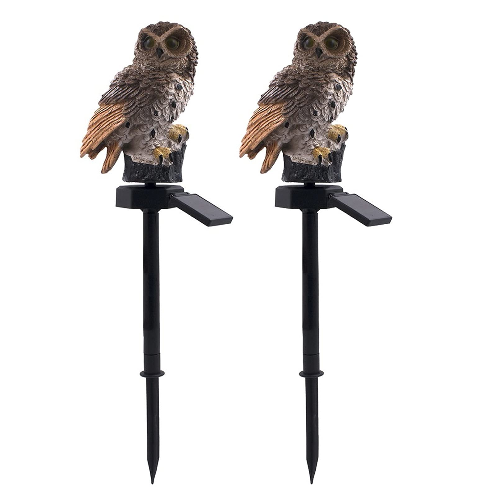 Solar Powered Owl Garden Lights - 2 Pack LED Outdoor Solar Lights for Lawn, Pathway, Yard Decoration | Weatherproof & Energy Efficient Night Lights for Patio, Garden, Backyard Landscape Lighting