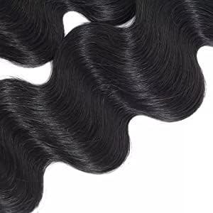 12A 34 Inch Brazilian Virgin Human Hair Bundles - 100% Unprocessed Body Wave Weave Hair Extensions, Natural Black Color for Styling & Volume Boost | Perfect for Daily Wear, Parties & Special Occasions