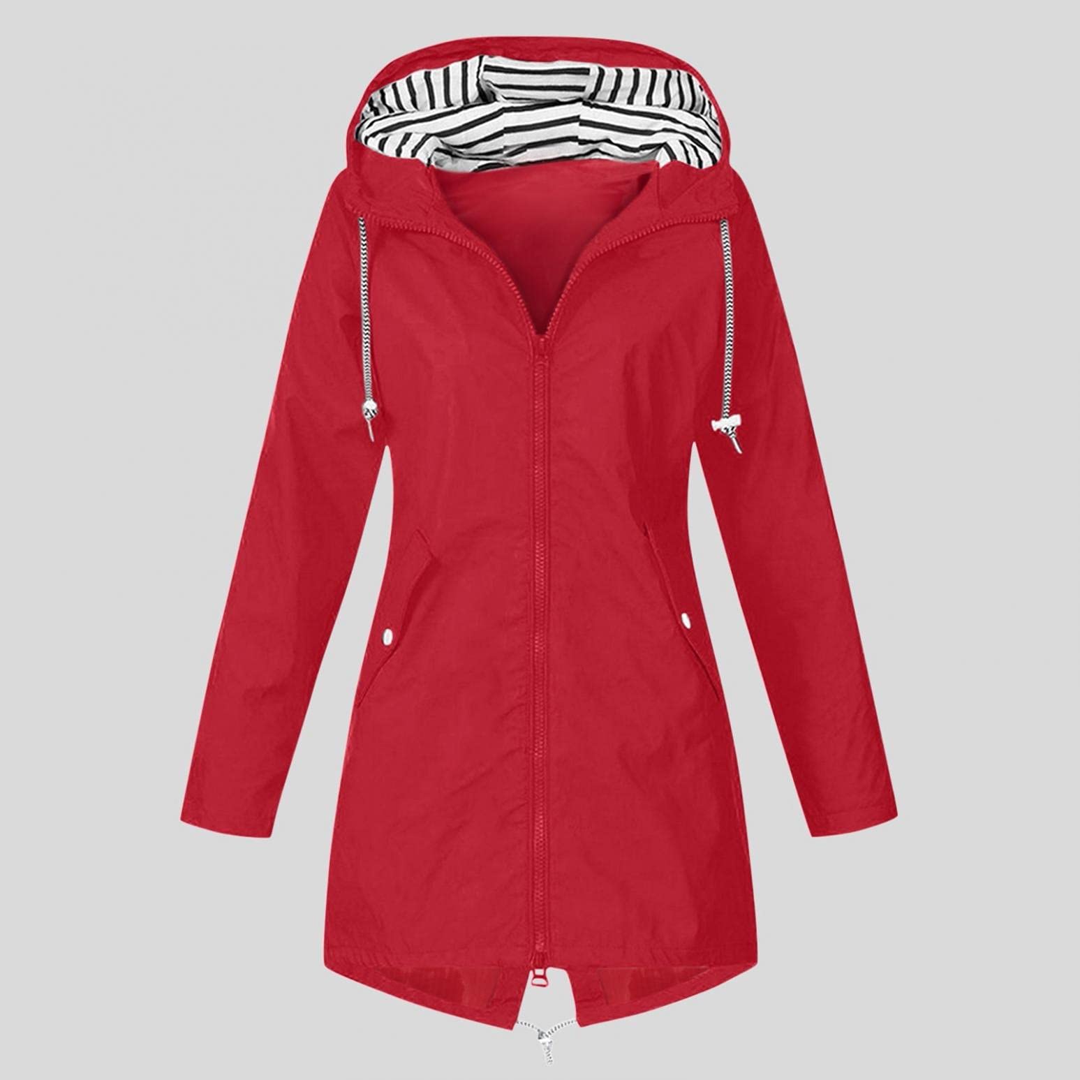 IGETELY Plus Size Rain Jackets for Women - Waterproof Lightweight Hooded Windbreaker, Outdoor Travel Trench Coat for Hiking, Commuting & Rainy Day Protection
