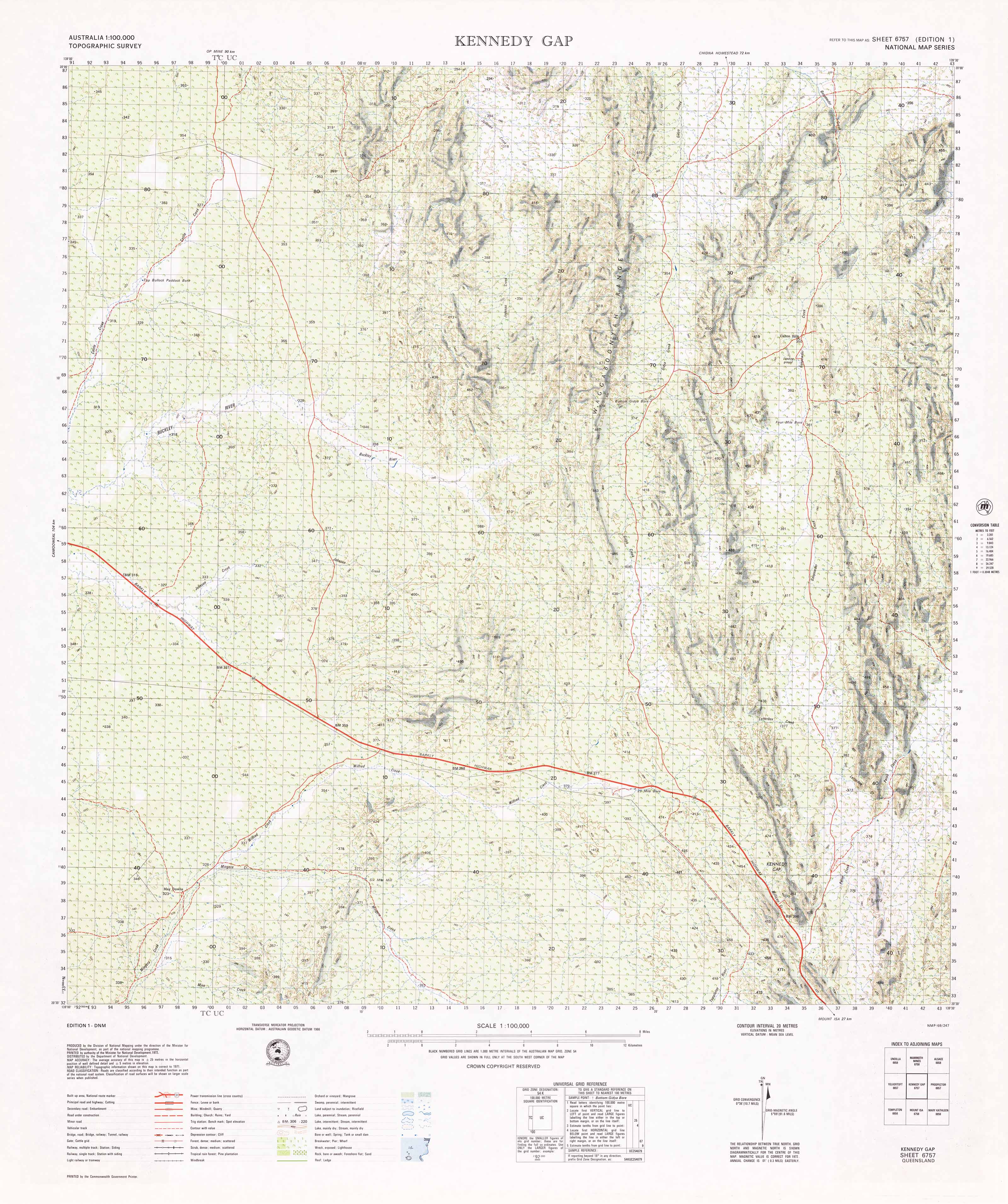Kennedy Gap 1:100,000 Scale Topographic Map - Detailed Hiking, Camping & Outdoor Adventure Navigation