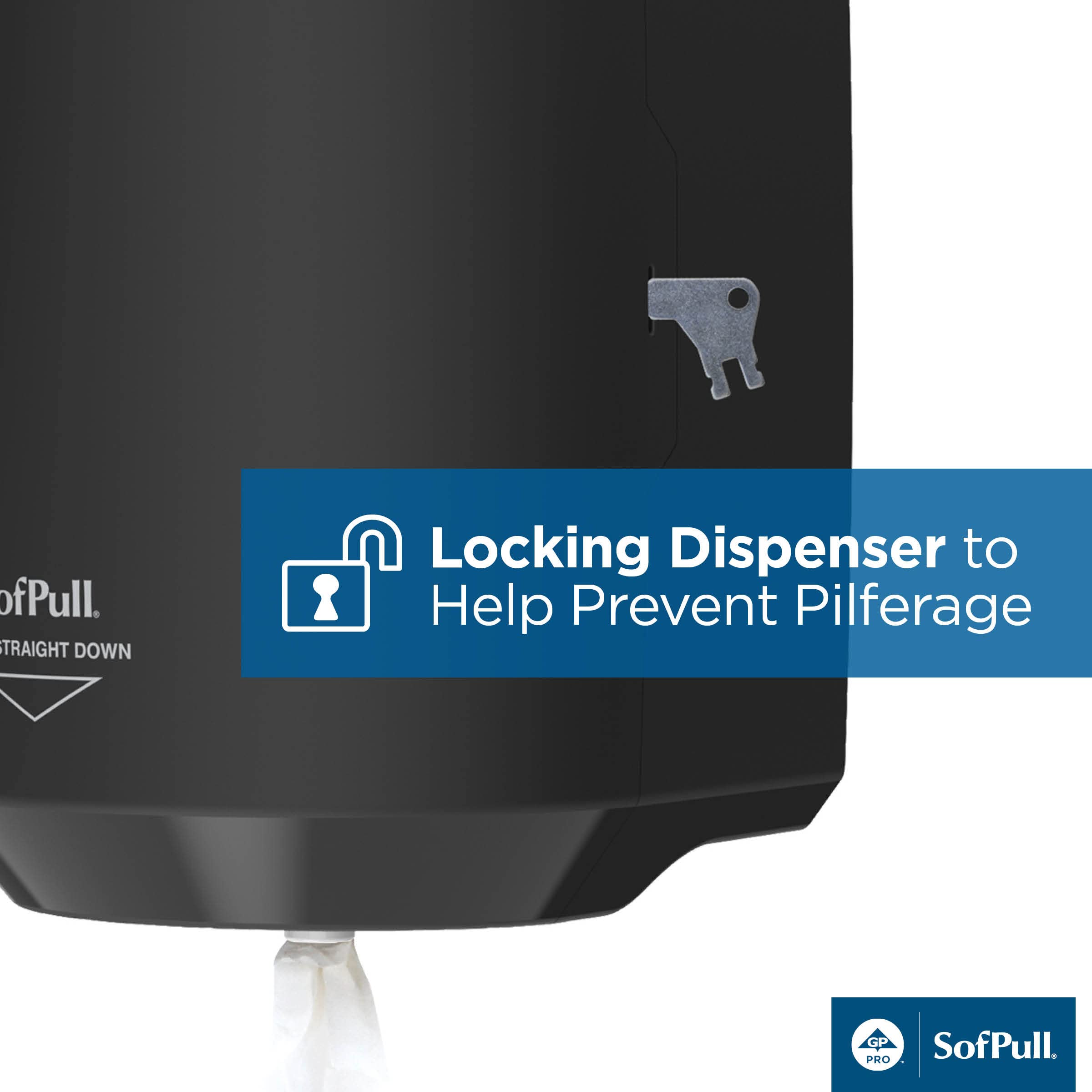 SOFPULL® Large High-Capacity Centerpull Paper Towel Dispenser by GP PRO (Georgia-Pacific) - Black, 1 Dispenser - Ideal for Restaurants, Offices & Commercial Kitchens