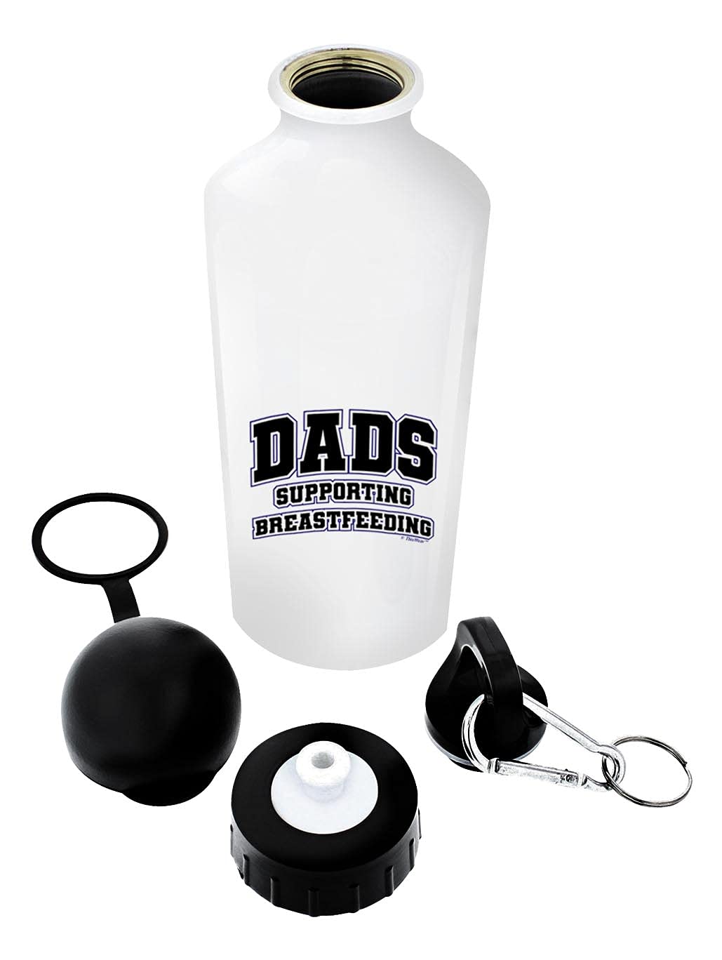 Supportive Dad Breastfeeding Awareness Aluminum Water Bottle with Clip & Sport Top - Perfect for Nursing Moms, Gym, Hiking & Outdoor Activities