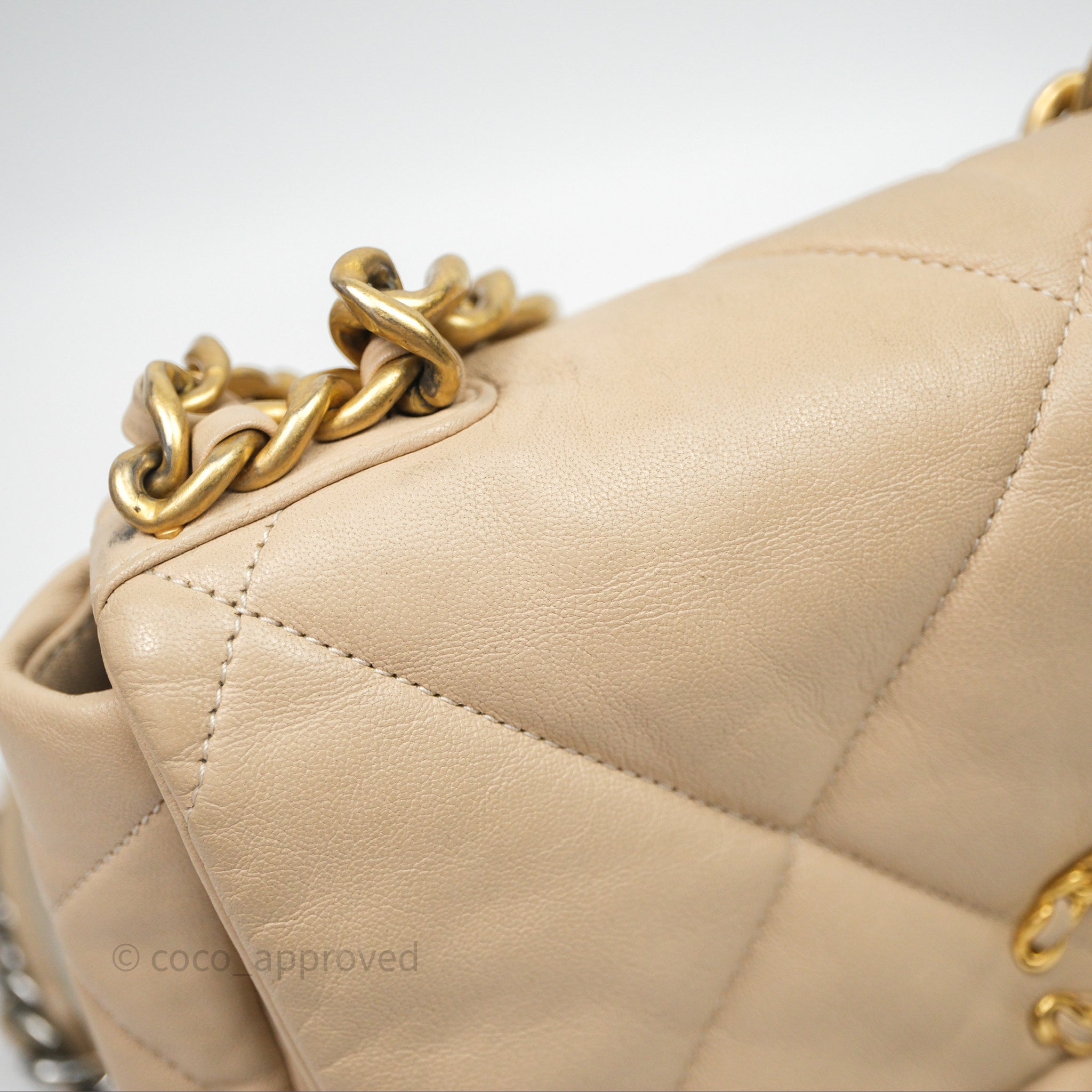 Chanel 19 Small Beige Mixed Hardware Flap Bag - Luxury Designer Handbag for Women | Perfect for Everyday Use, Work & Special Occasions