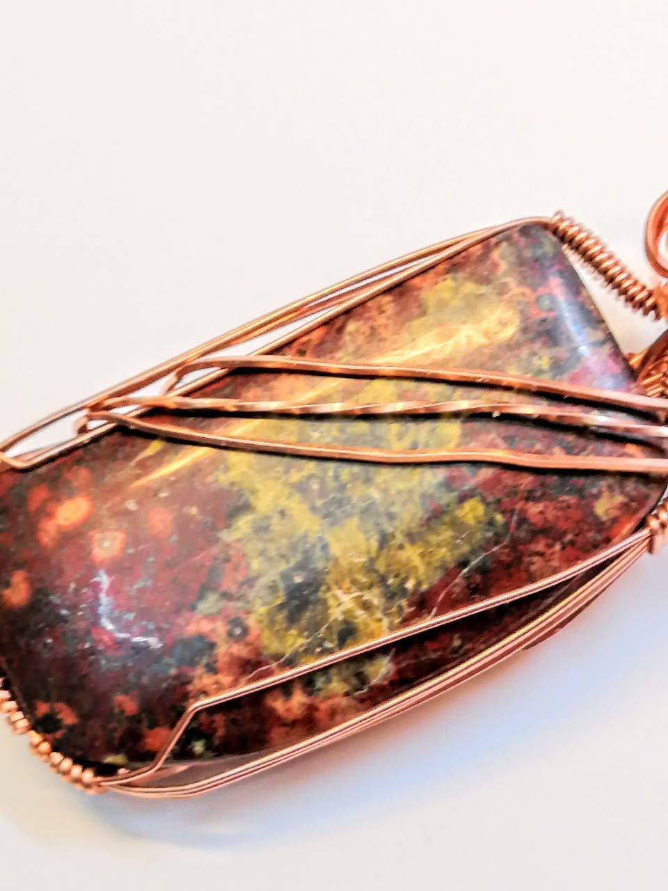 Leopard Skin Jasper Wire Wrap Pendant - Handmade Gemstone Jewelry for Women - Perfect for Boho, Spiritual & Healing Crystal Necklaces