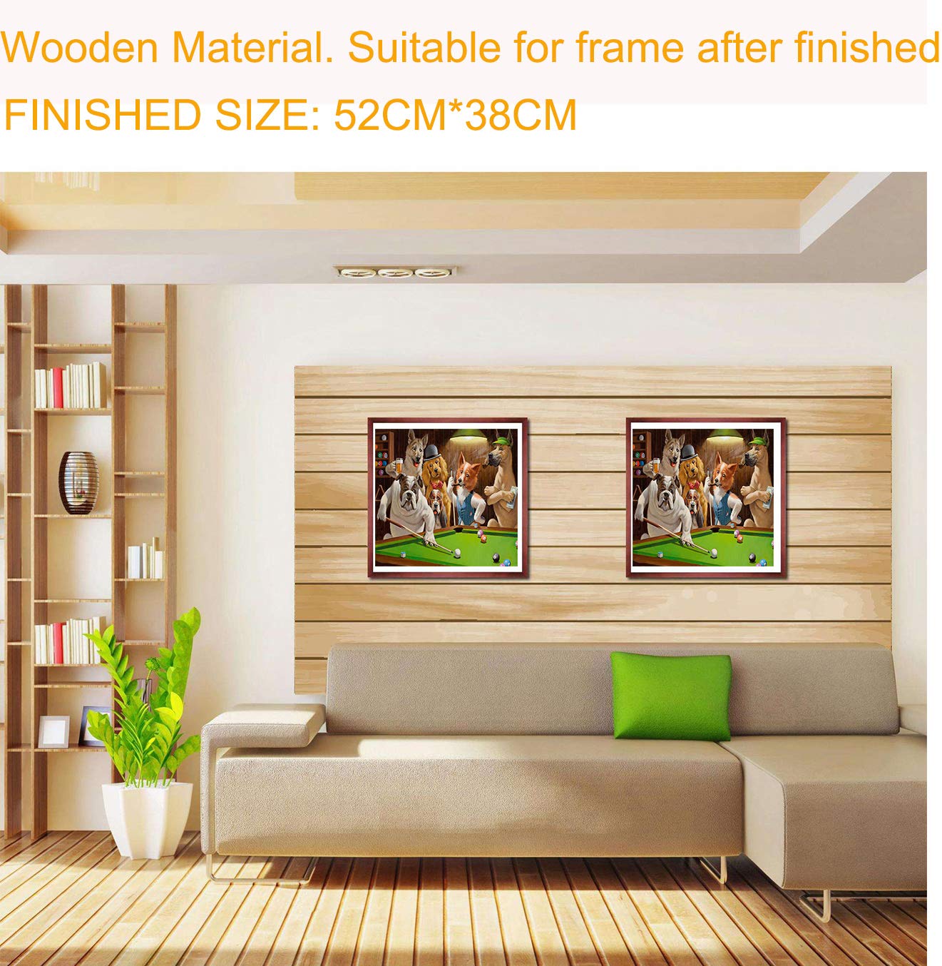 500 Pieces Wooden Jigsaw Puzzle - Dogs Playing Pool Billiards Snooker, Unique Design for Kids & Adults, Perfect for Family Game Nights & Educational Activities