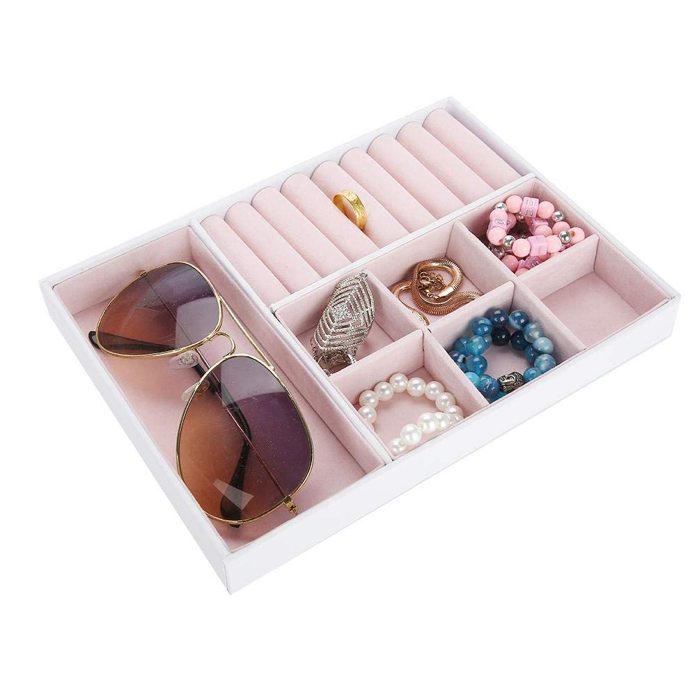 Premium White Leather Jewelry Box - Travel Jewelry Organizer Case for Earrings, Rings, Necklaces & Bracelets | Elegant Gift for Women | Perfect for Home Storage, Travel & Special Occasions