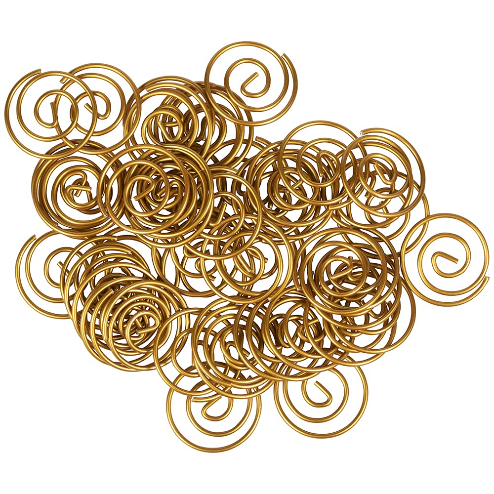 JAM PAPER Gold Round Paper Clips - 50 Pack Circular Clips for Office, School, Crafting & Document Organization