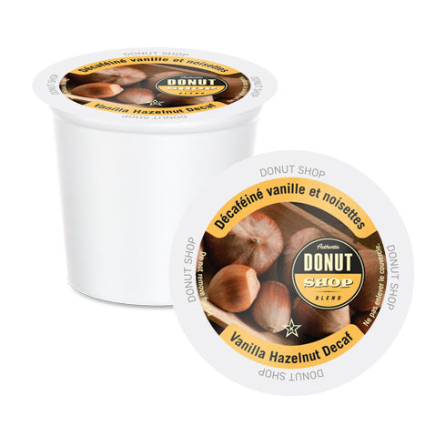 Donut Shop Decaf Vanilla Hazelnut Single Serve Coffee Pods - 24 Count K-Cup Compatible for Keurig Brewers | Perfect for Office, Home & Gifting