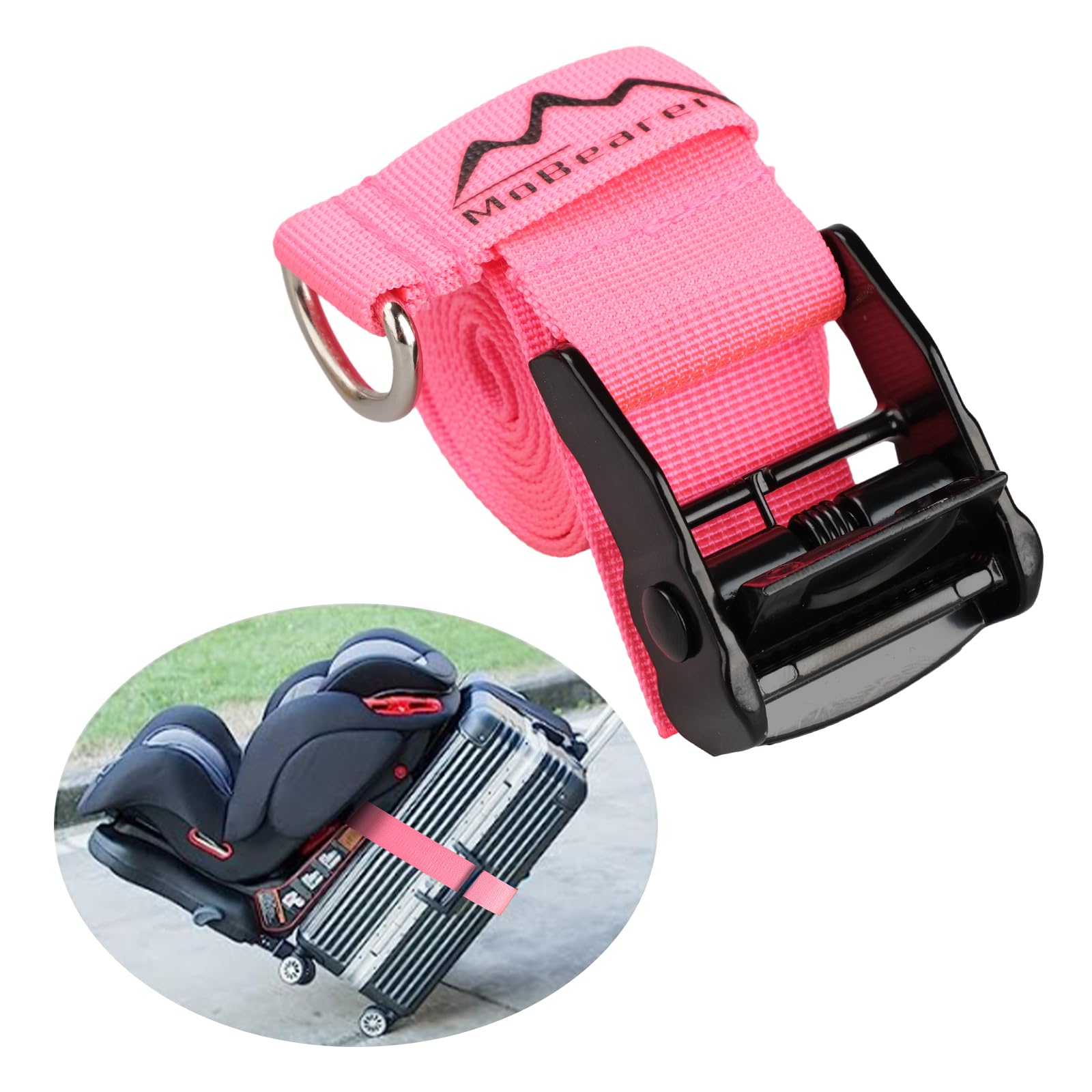 Car Seat Travel Belt for Suitcase - Convert Kid Car Seat & Carry-on Luggage into Airport Stroller | Safe Travel Solution for Airplane & Family Trips | Perfect for Airports, Road Trips & Baby Transport