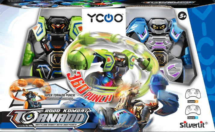 Silverlit Robo Kombat Spin Battle 2-Pack - Interactive Robot Fighting Game Set for Kids | Perfect for Indoor Play, Birthday Gifts & STEM Learning