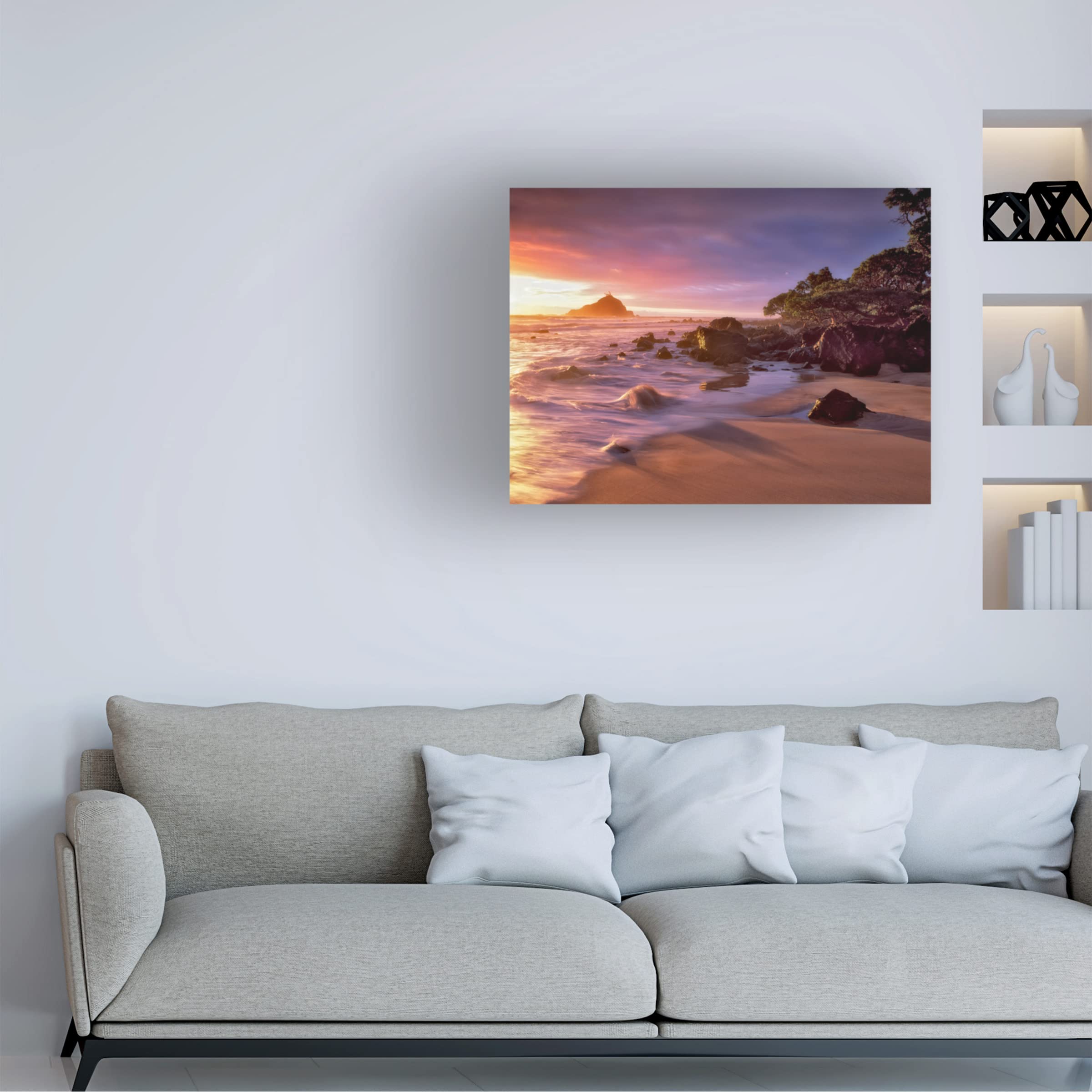 Dennis Frates Rocky Coast 4 Canvas Wall Art Print - Coastal Landscape Painting for Living Room, Bedroom & Office Decor | Trademark Fine Art Collection
