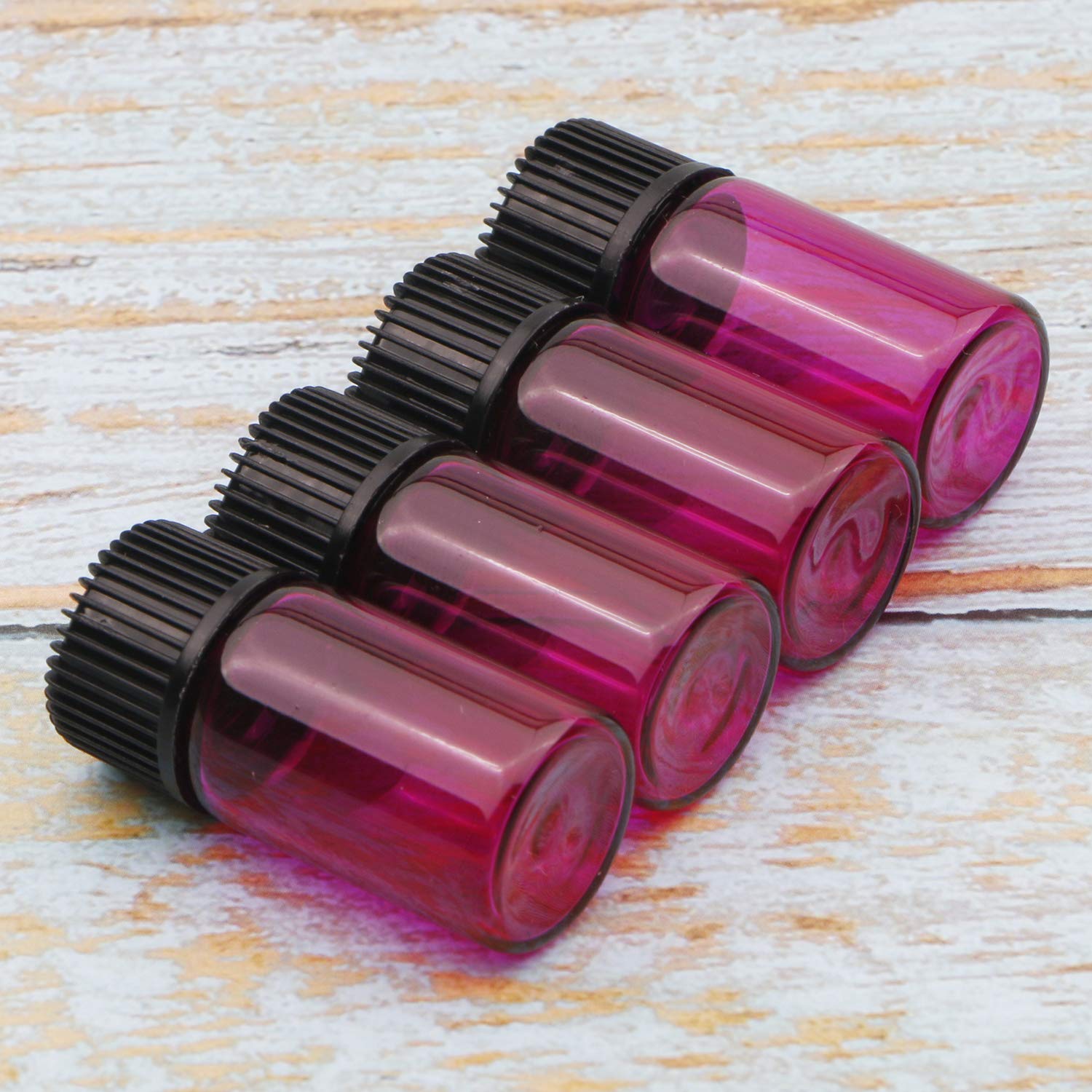 Kesell 20-Piece Mini Essential Oil Bottles Set - 3ml Empty Glass Vials with Orifice Reducers & Black Caps for Aromatherapy, DIY Blends, Travel Samples & Crafting