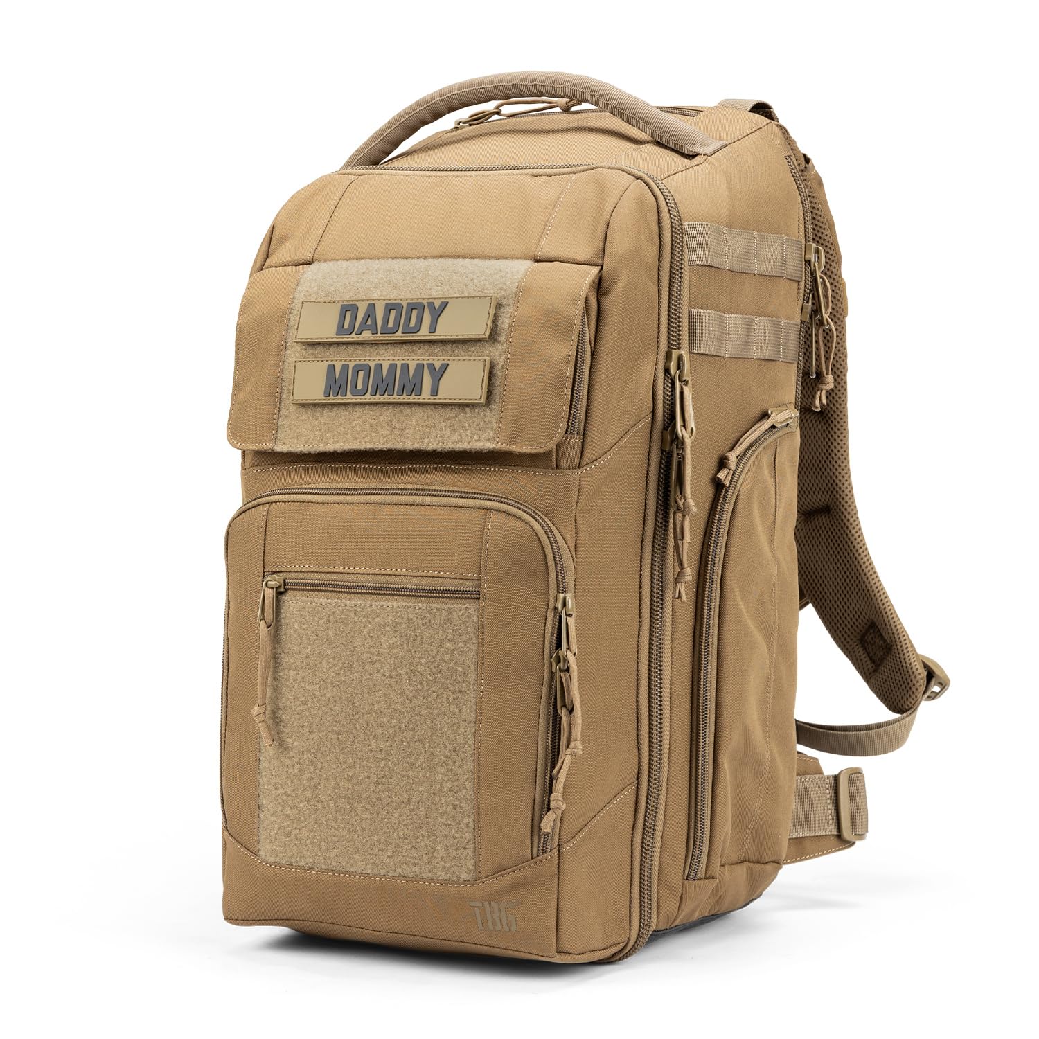 Tactical Diaper Backpack for Men - Military Style Baby Bag with Changing Pad, Coyote Brown - Perfect for Dads on the Go, Travel & Outdoor Adventures