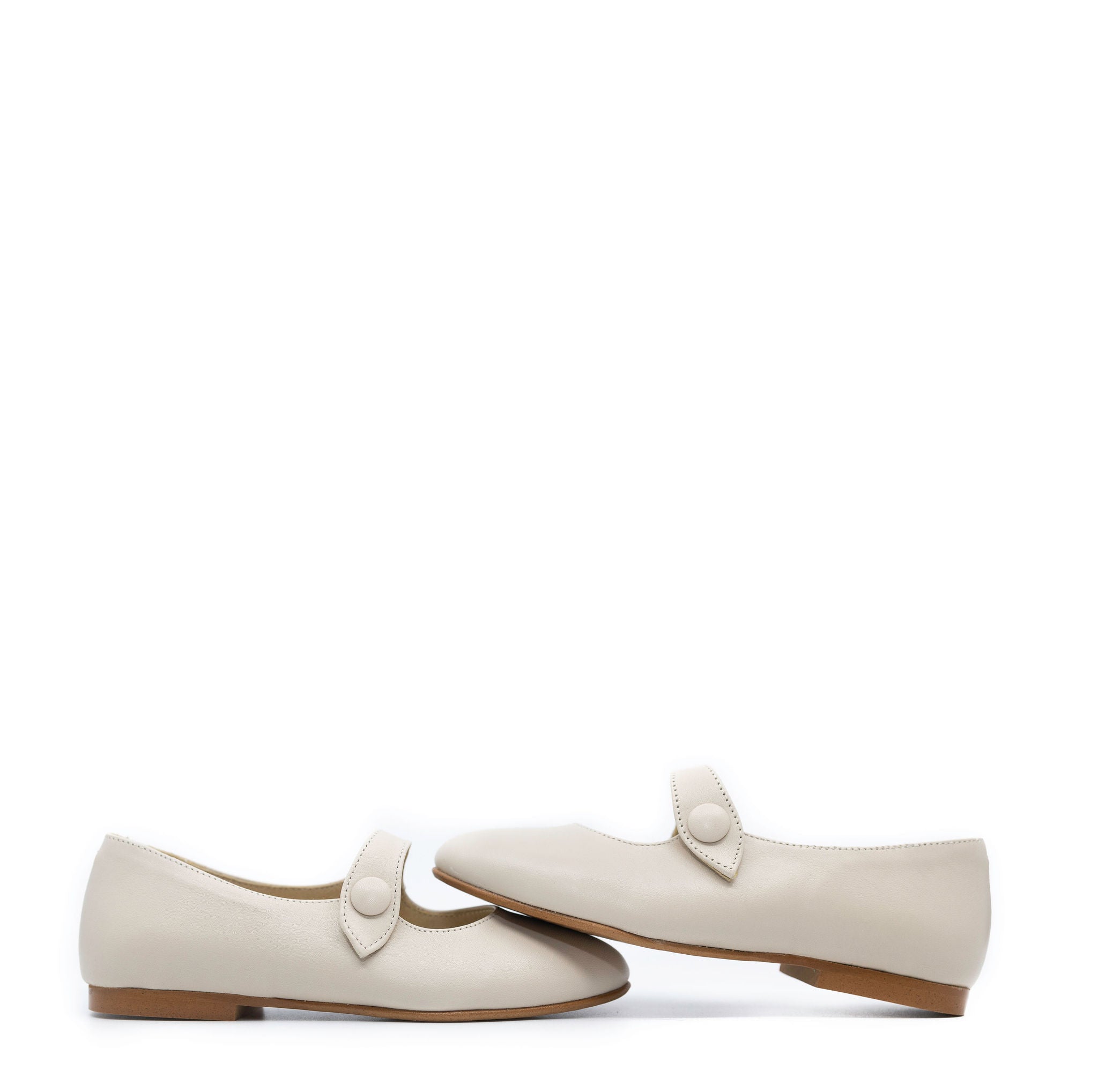 Blublonc Cream Leather Pointed Mary Jane Shoes for Women - Elegant & Comfortable Heels for Office, Party & Wedding Occasions
