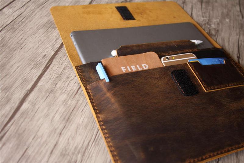 Personalized Monogram Leather Case Sleeve for Microsoft Surface Pro X - Premium Protective Cover for Work, Travel & School