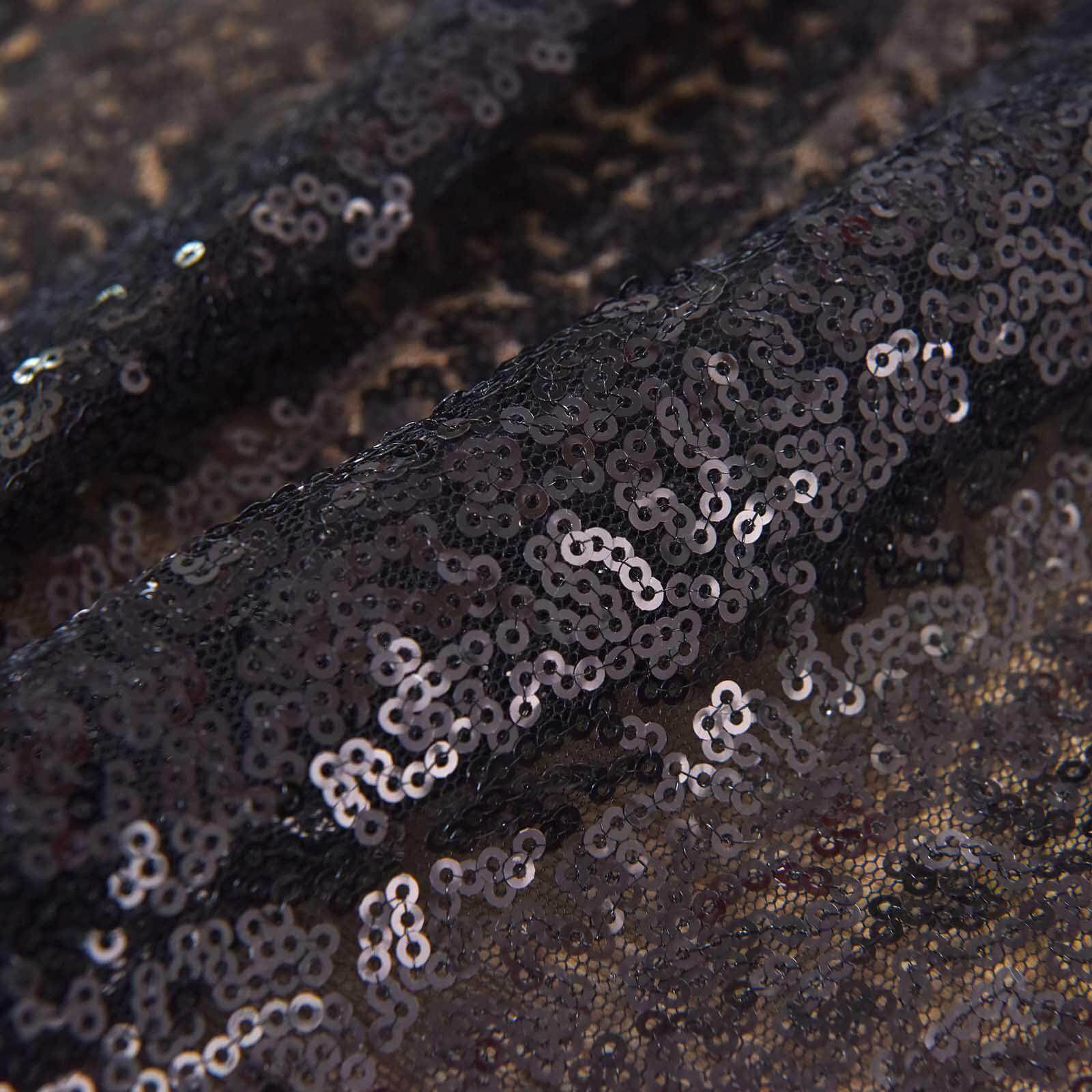 2 Pack Black Sequin Curtain Panels with Rod Pocket - 52x64 Inches - Elegant Window Treatments for Bedroom, Living Room & Party Decor