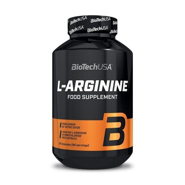 BioTechUSA L-Arginine 90 Mega Capsules - Premium Amino Acid Supplement for Muscle Growth, Heart Health & Energy Boost - Ideal for Athletes & Fitness Enthusiasts