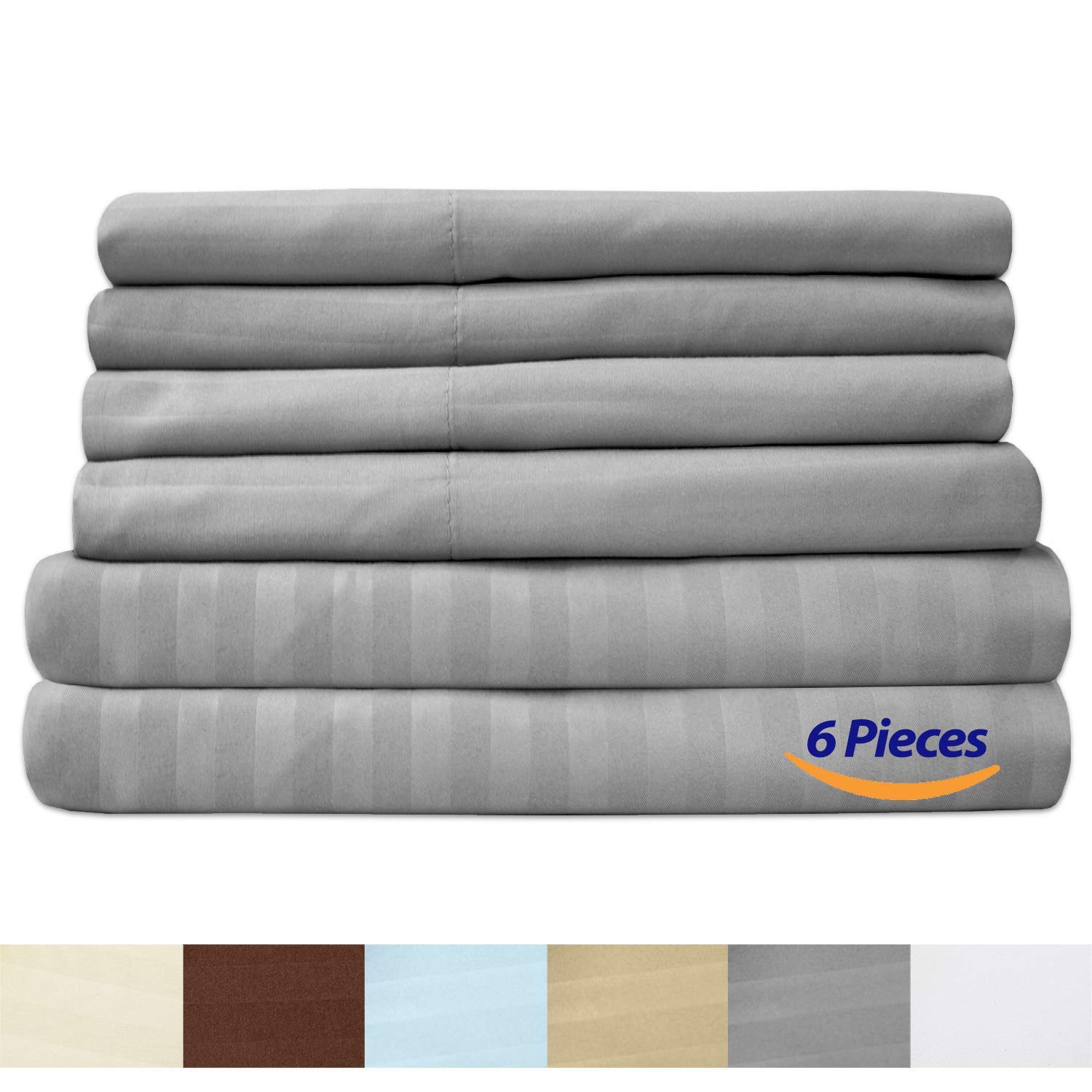 Premium 6-Piece 800 Thread Count Twin XL Deep Pocket Sheet Set - 24